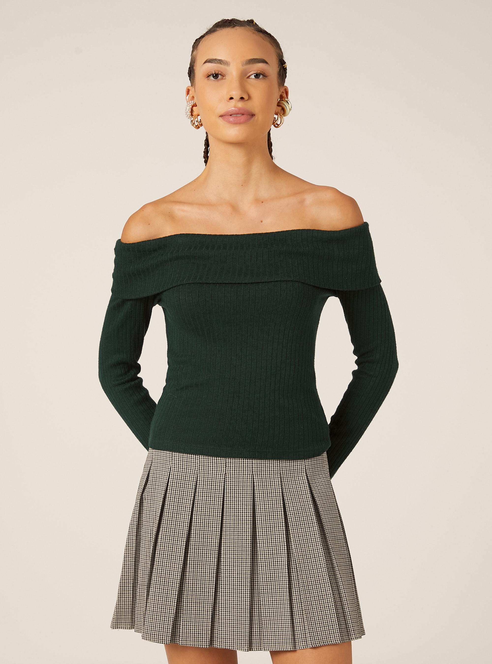 Maglietta con spalle scoperte, GN1 GREEN DARK