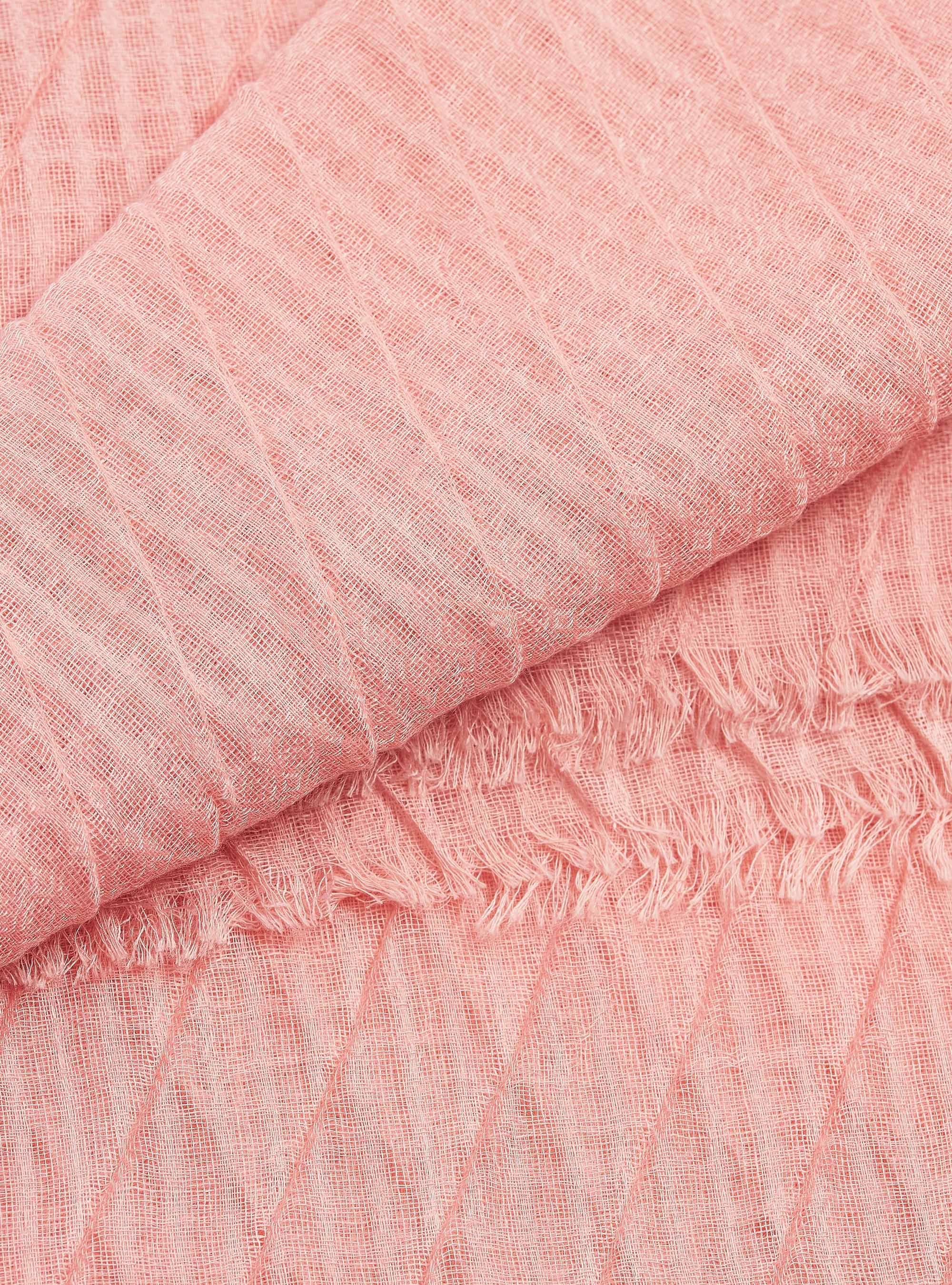 Lightweight scarf with fringes, C5513 PINK