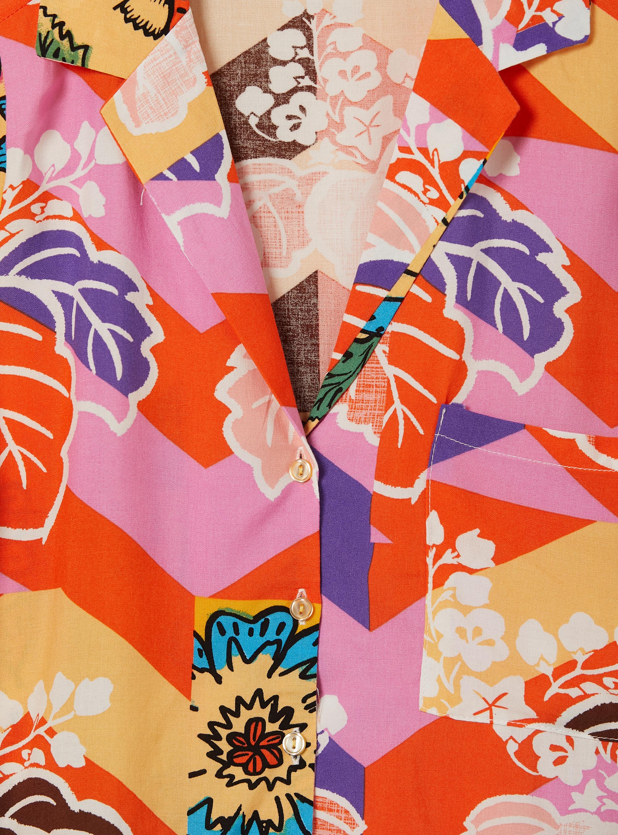 Cropped shirt with print, OR2 ORANGE MED.