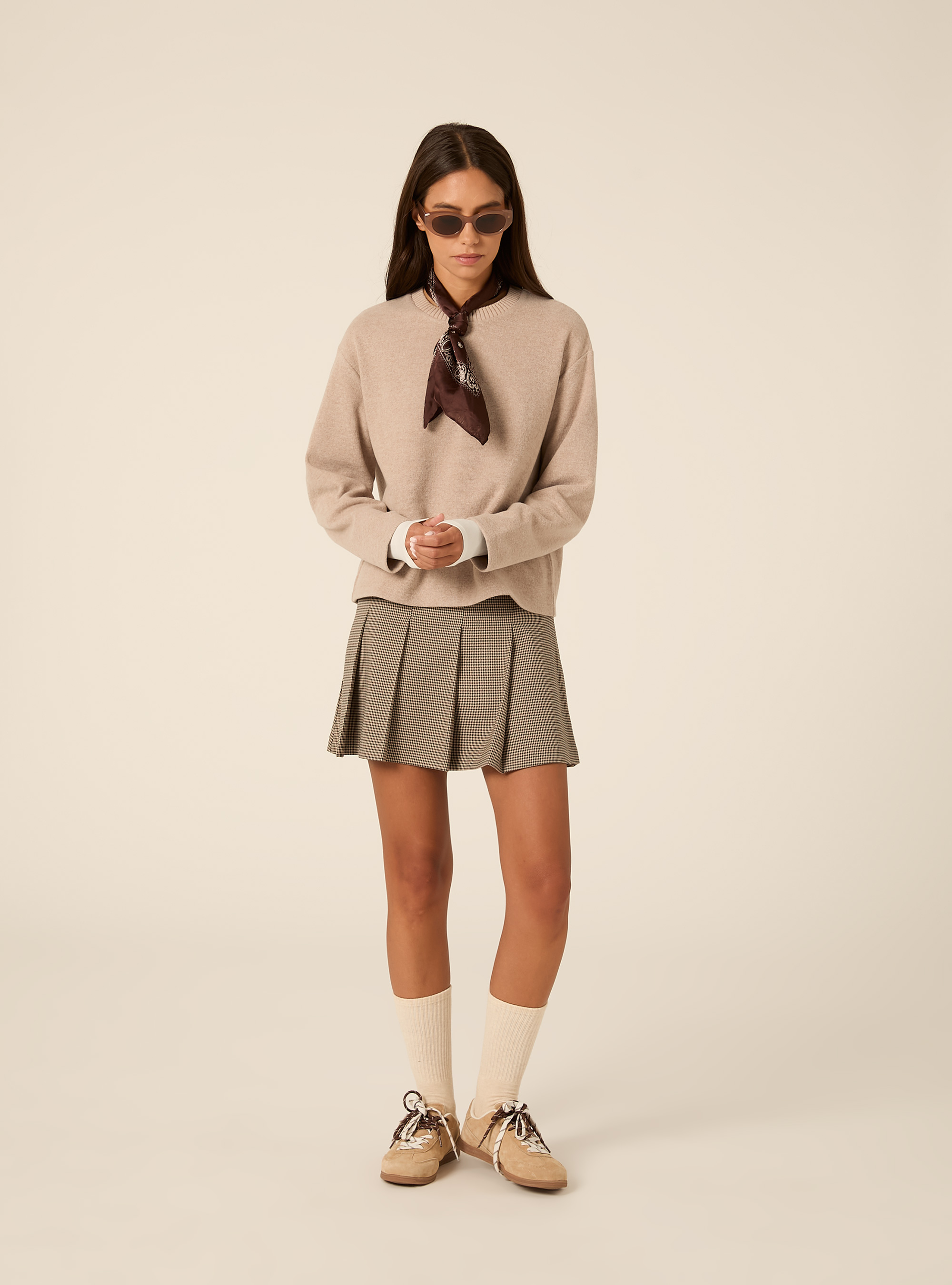 Maglia collo rotondo, MBG2 BEIGE MEL MED