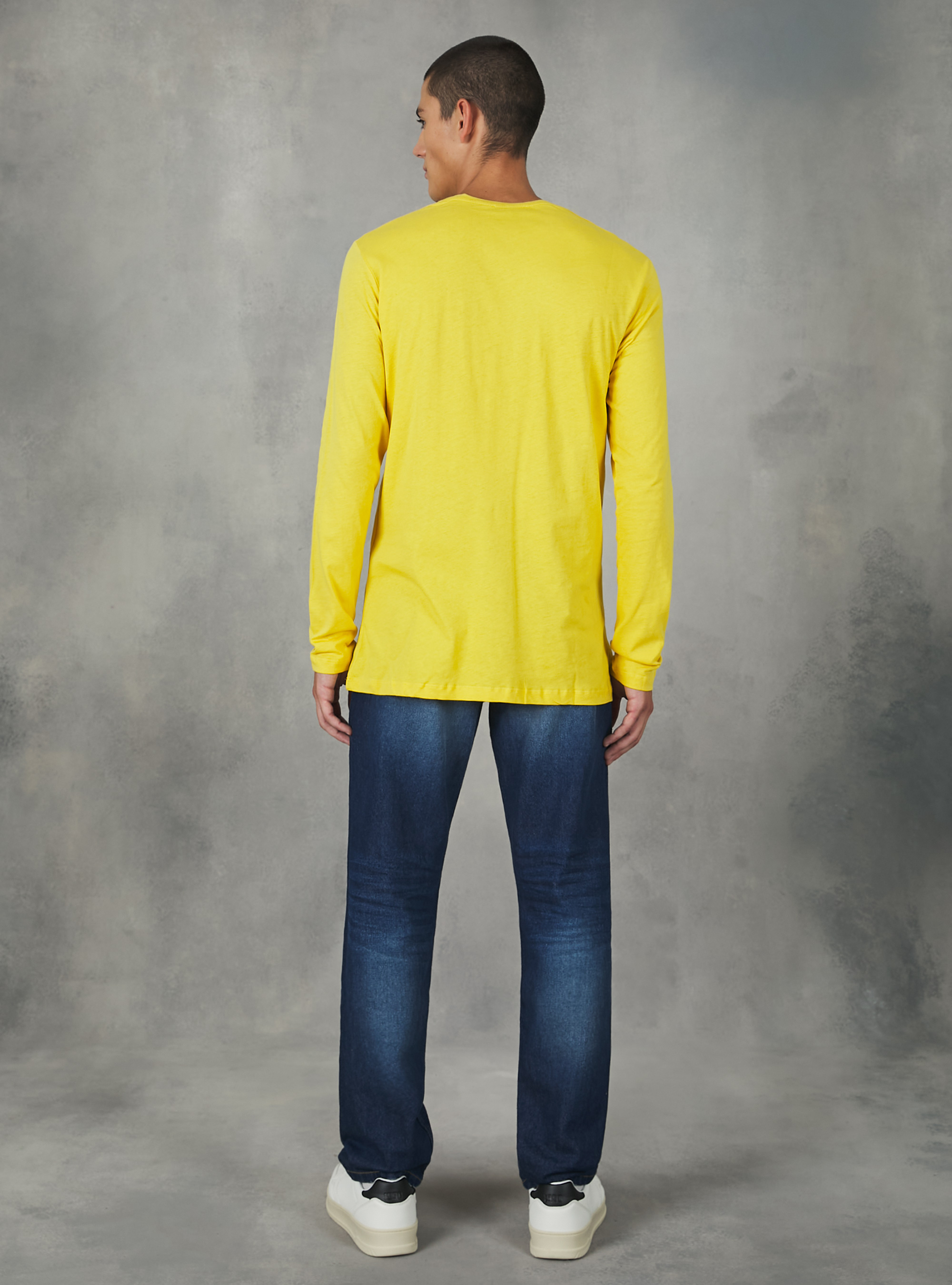 Maglietta a maniche lunghe in cotone, YE2 YELLOW MEDIUM