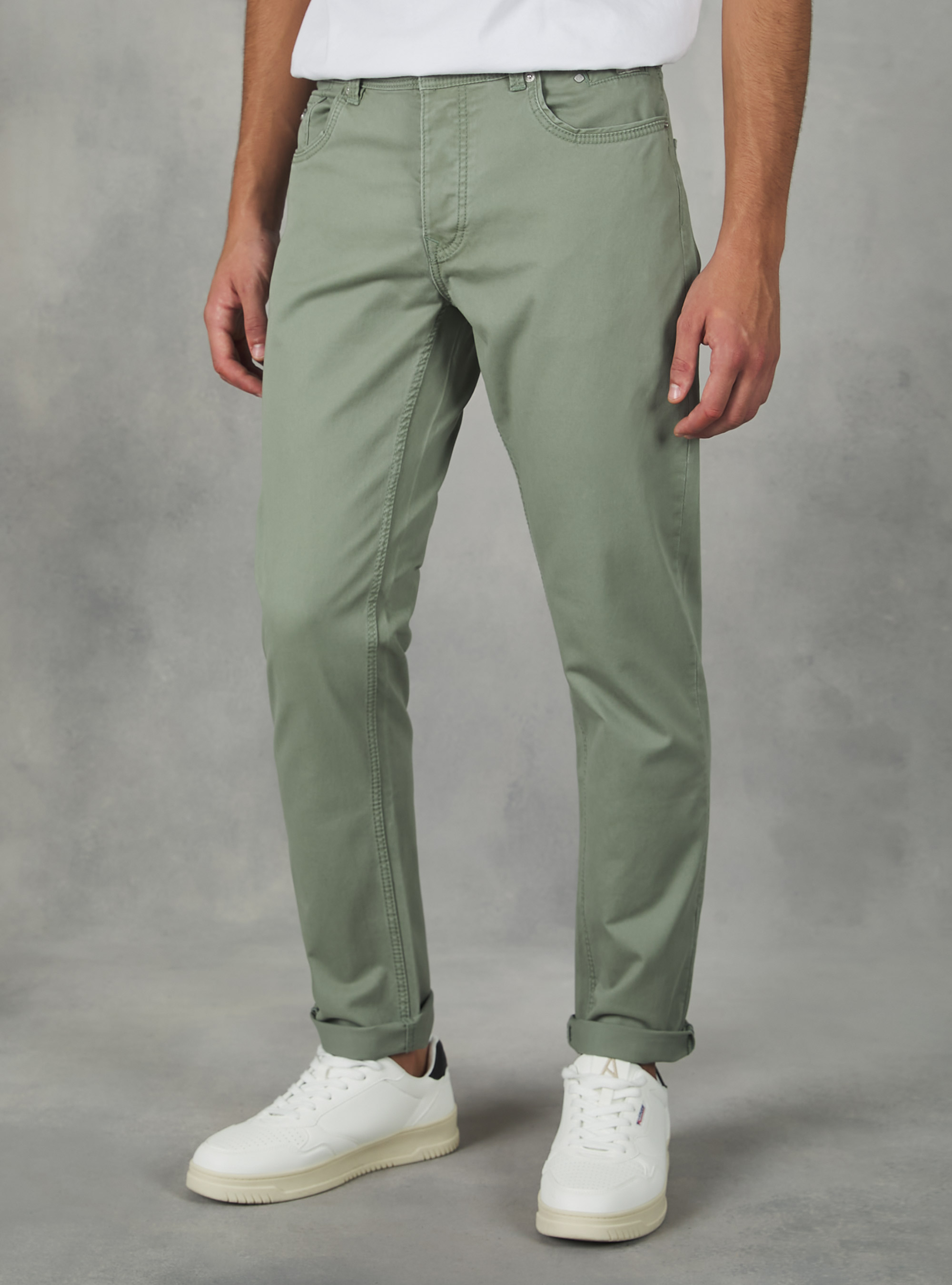 Pantalones ajustados de algodón, GN2 GREEN MEDIUM