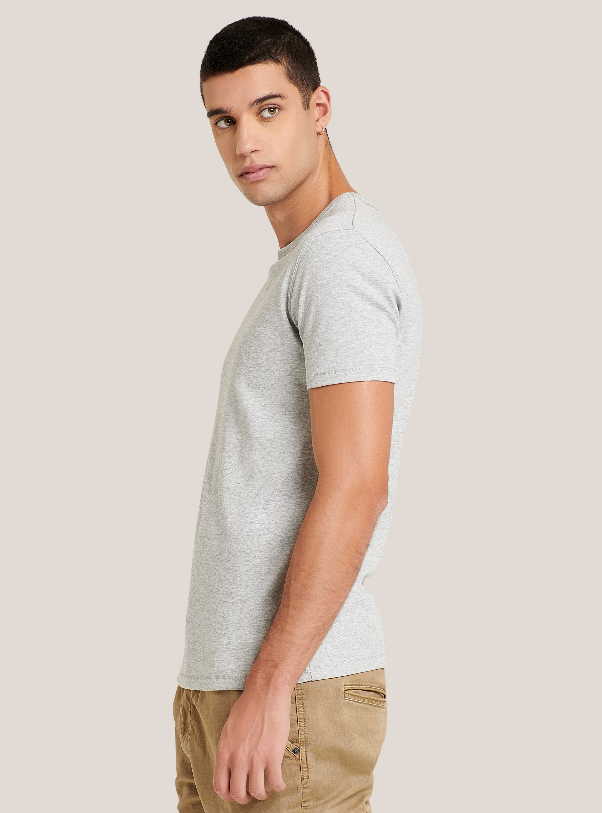 T-shirt basique, C143 LIGHT GREY M