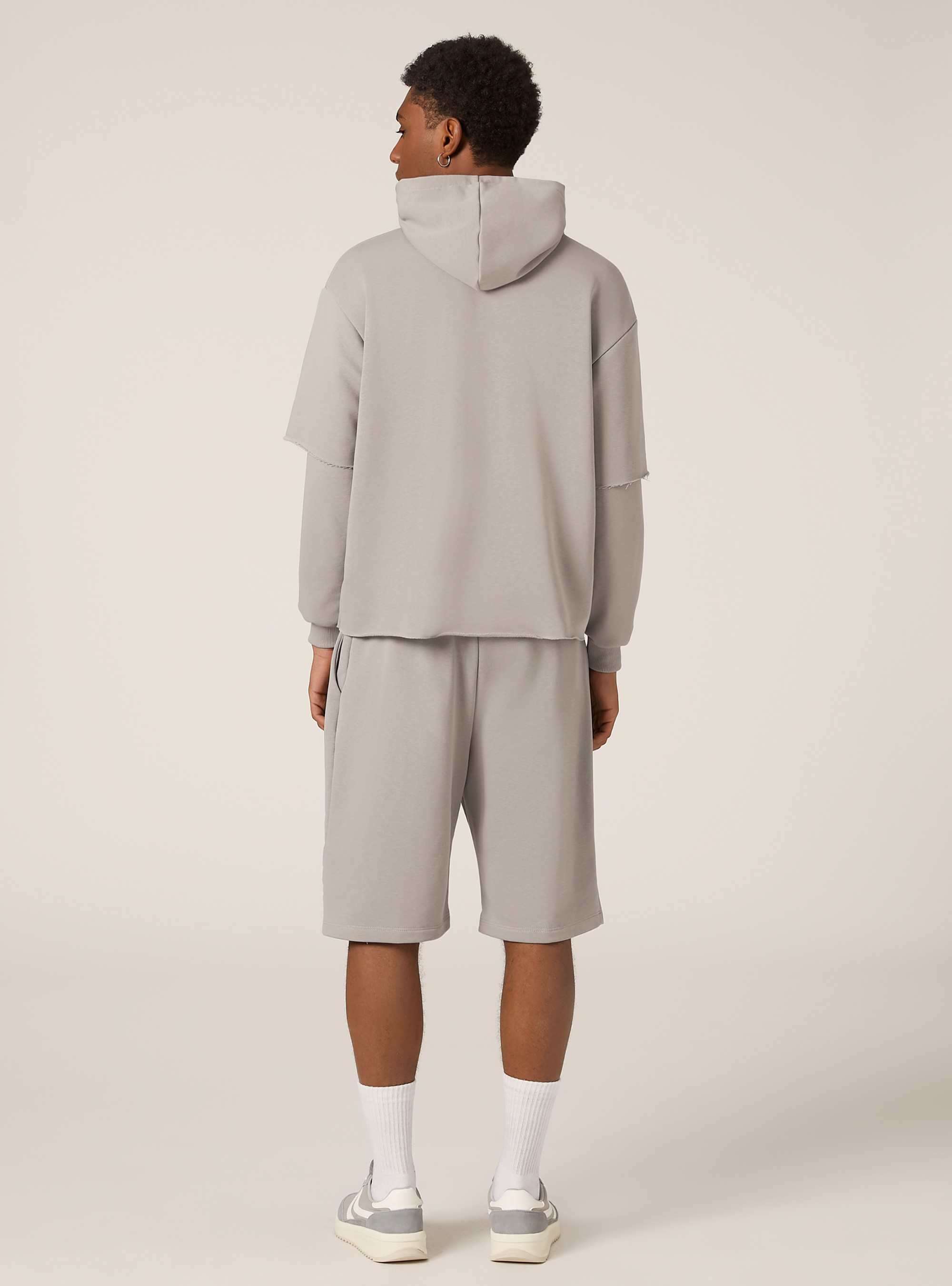 Double sleeve boxy sweatshirt, GY2 GREY MEDIUM