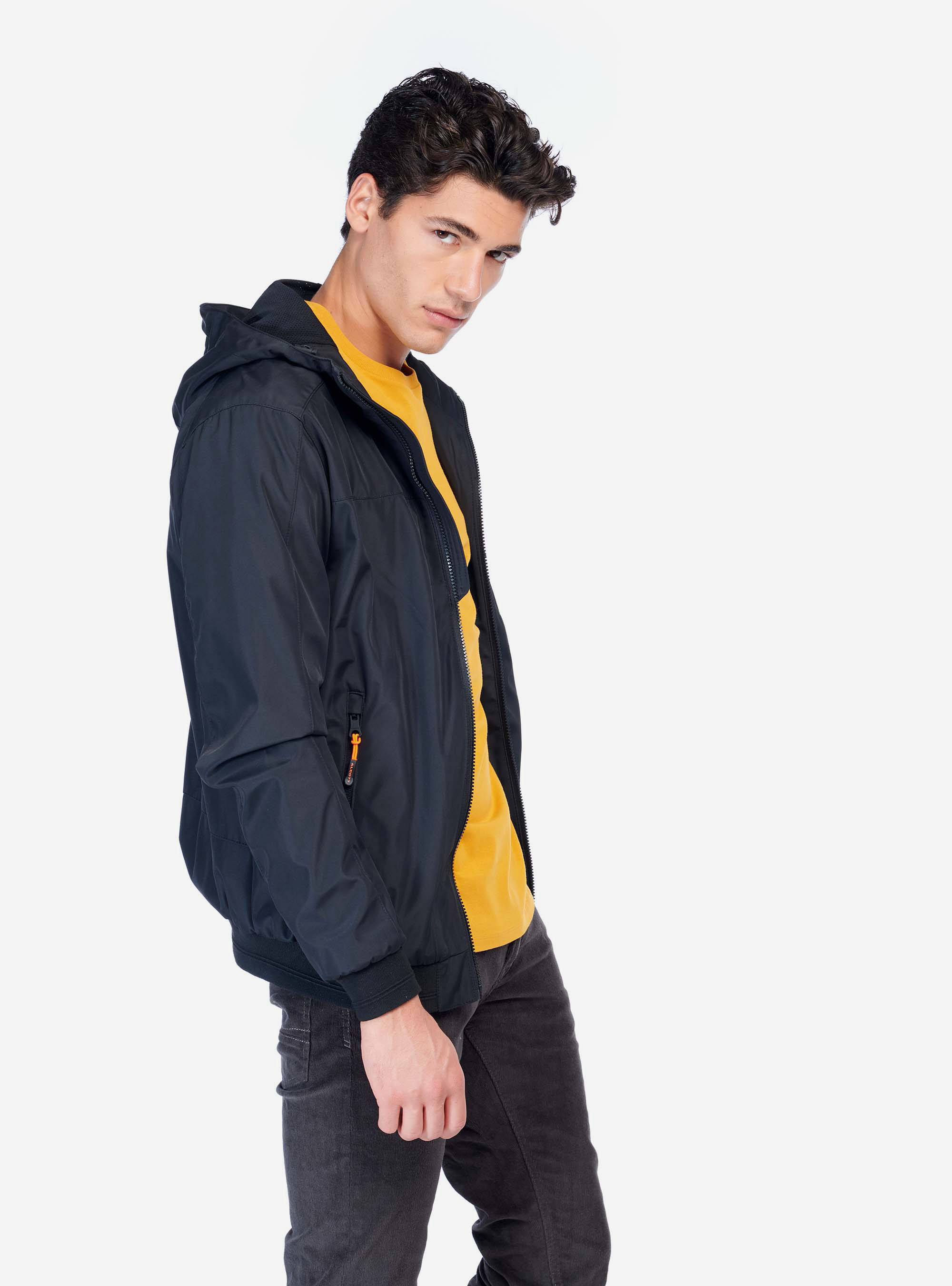Bomber avec capuche, C101 BLACK