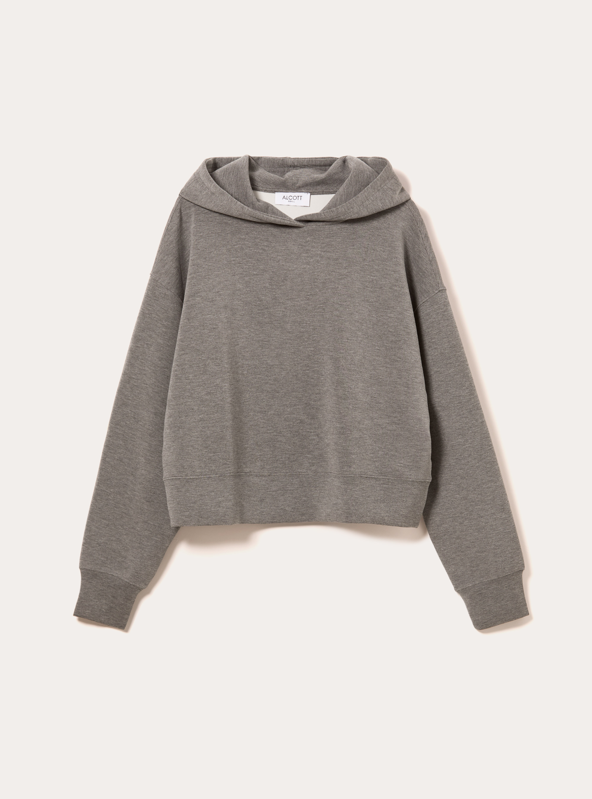 Pull court en molleton doux au toucher, MGY1 GREY MEL DARK