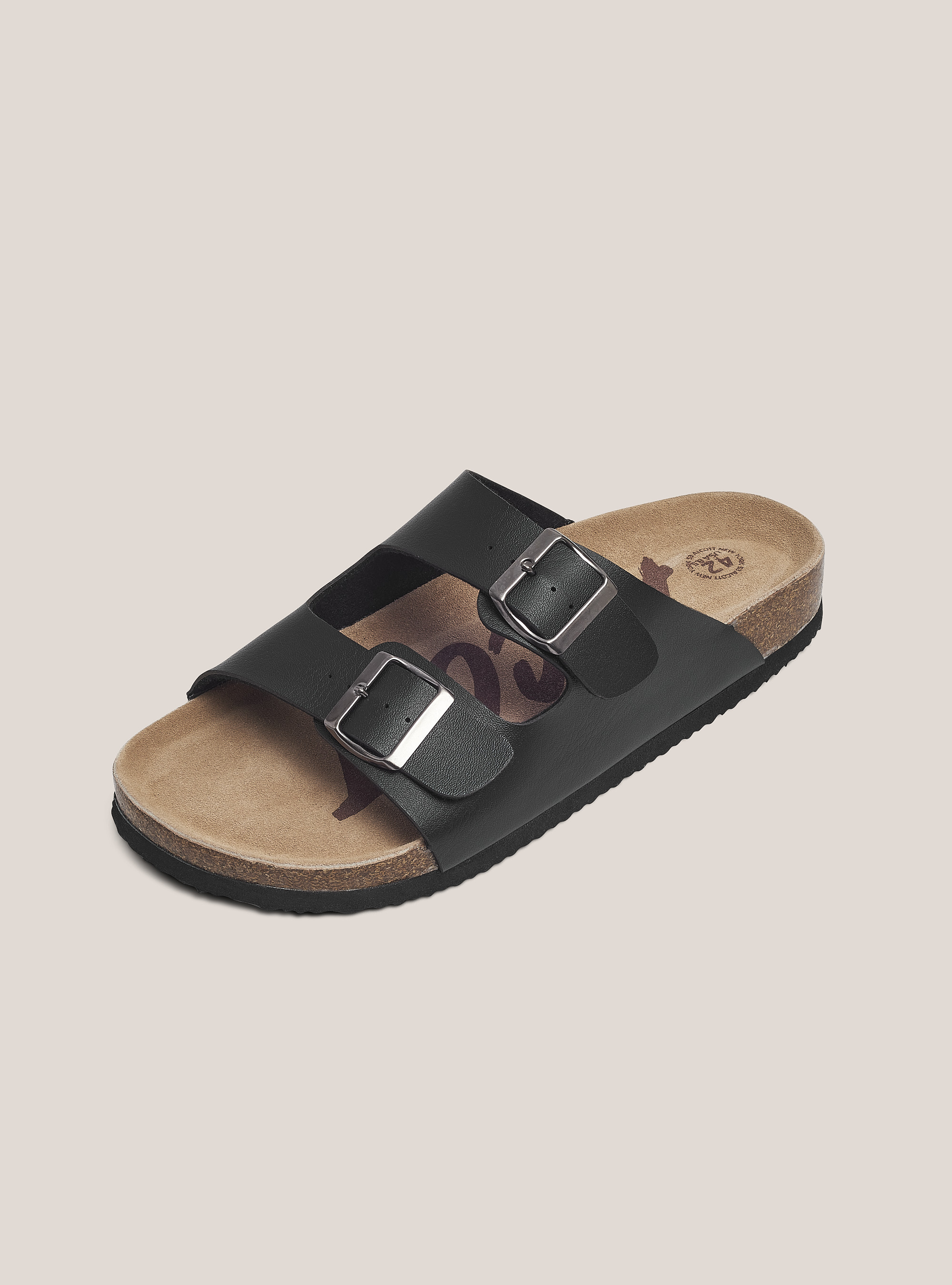 Eco leather sandal with cork sole