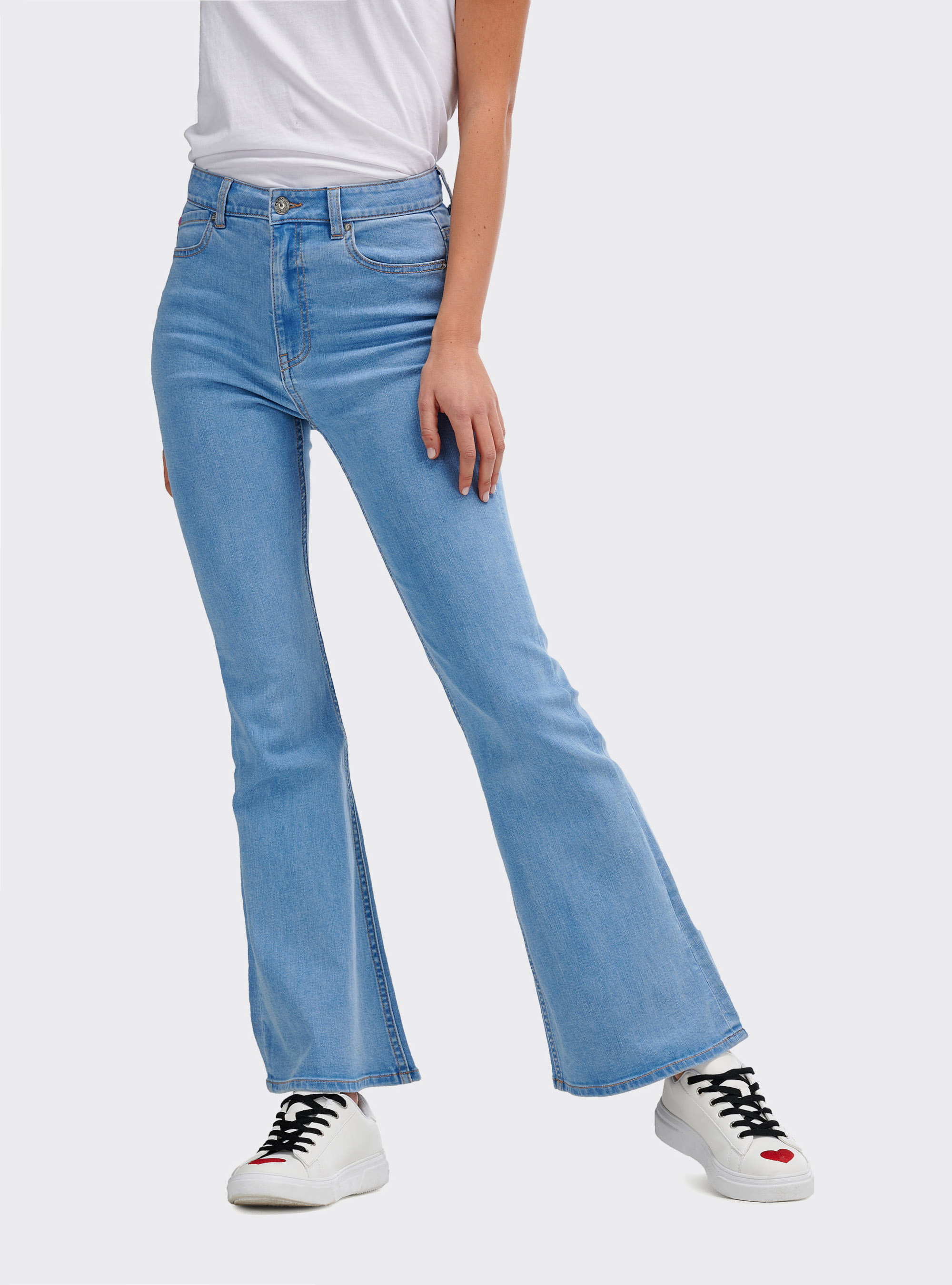 High waist flared jeans, AZURE
