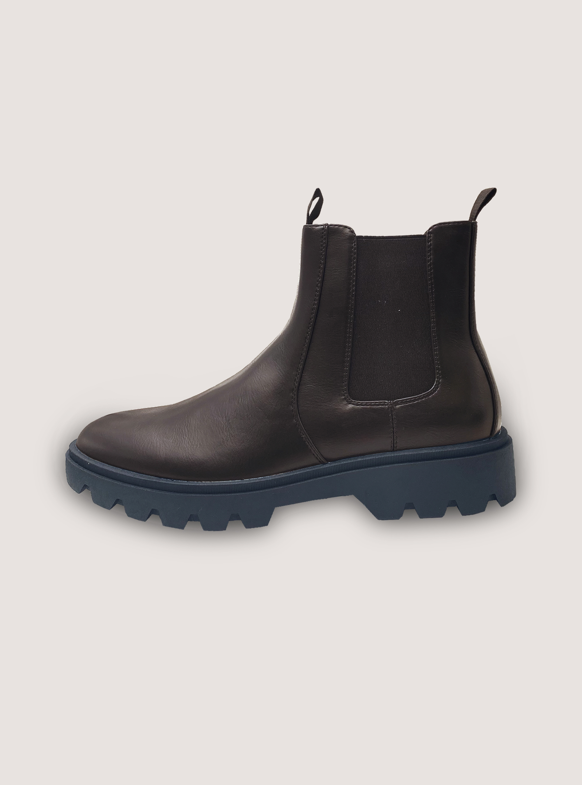 Leather-effect chelsea ankle boots, BR1 BROWN DARK