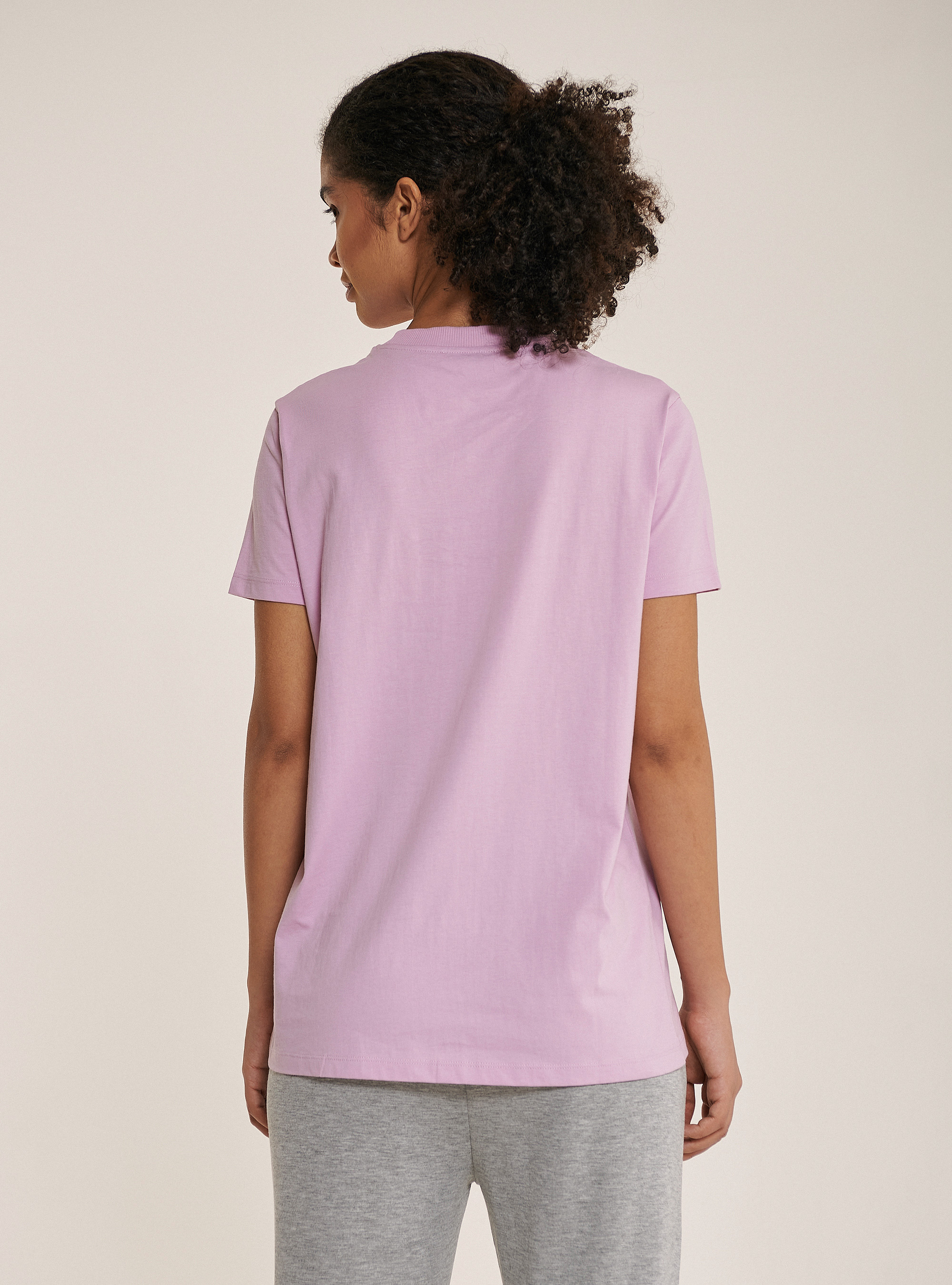 Essential plain combed cotton T-shirt, C3303 LILLAC