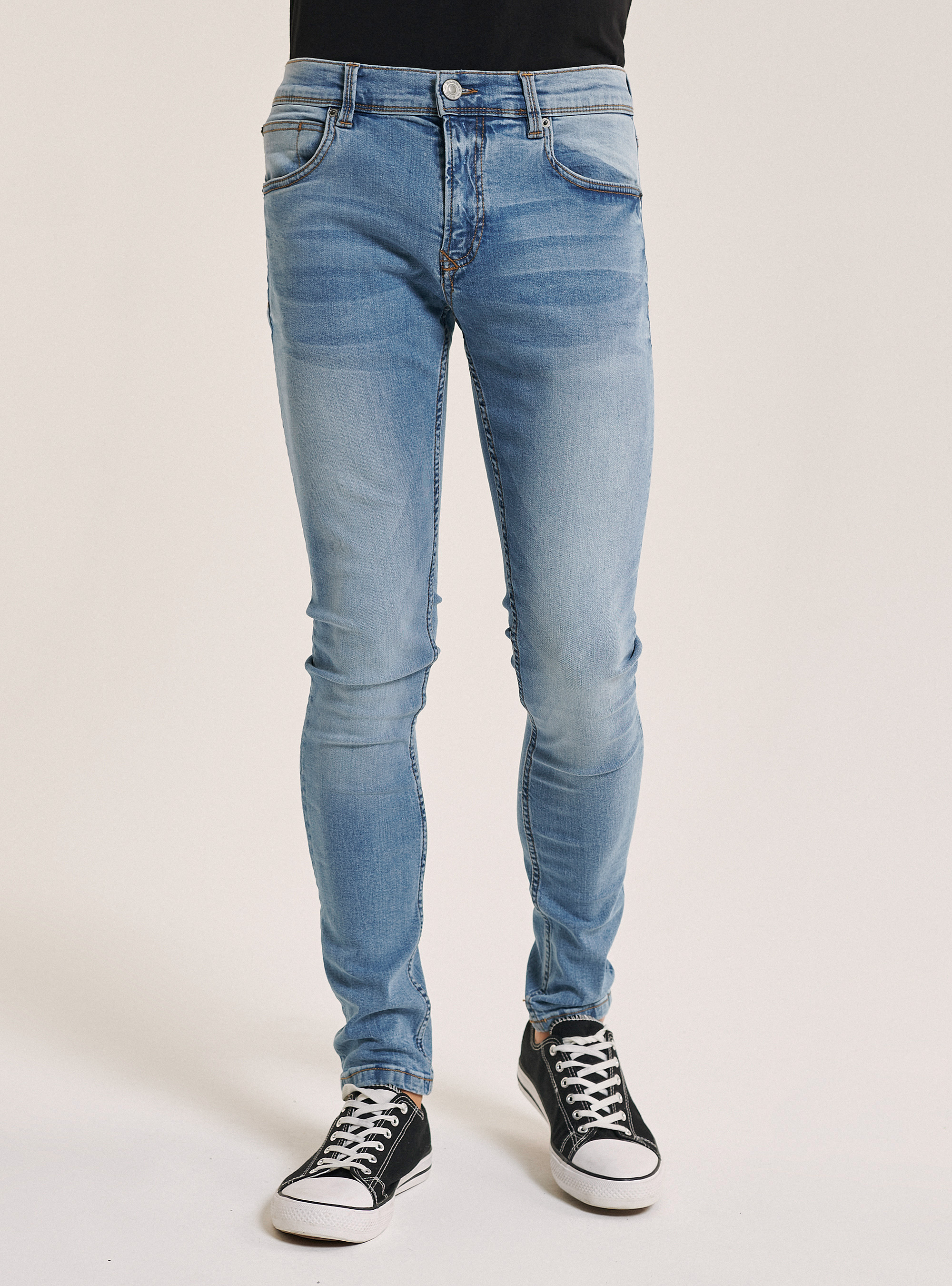Super skinny jeans in cotton, BLUE