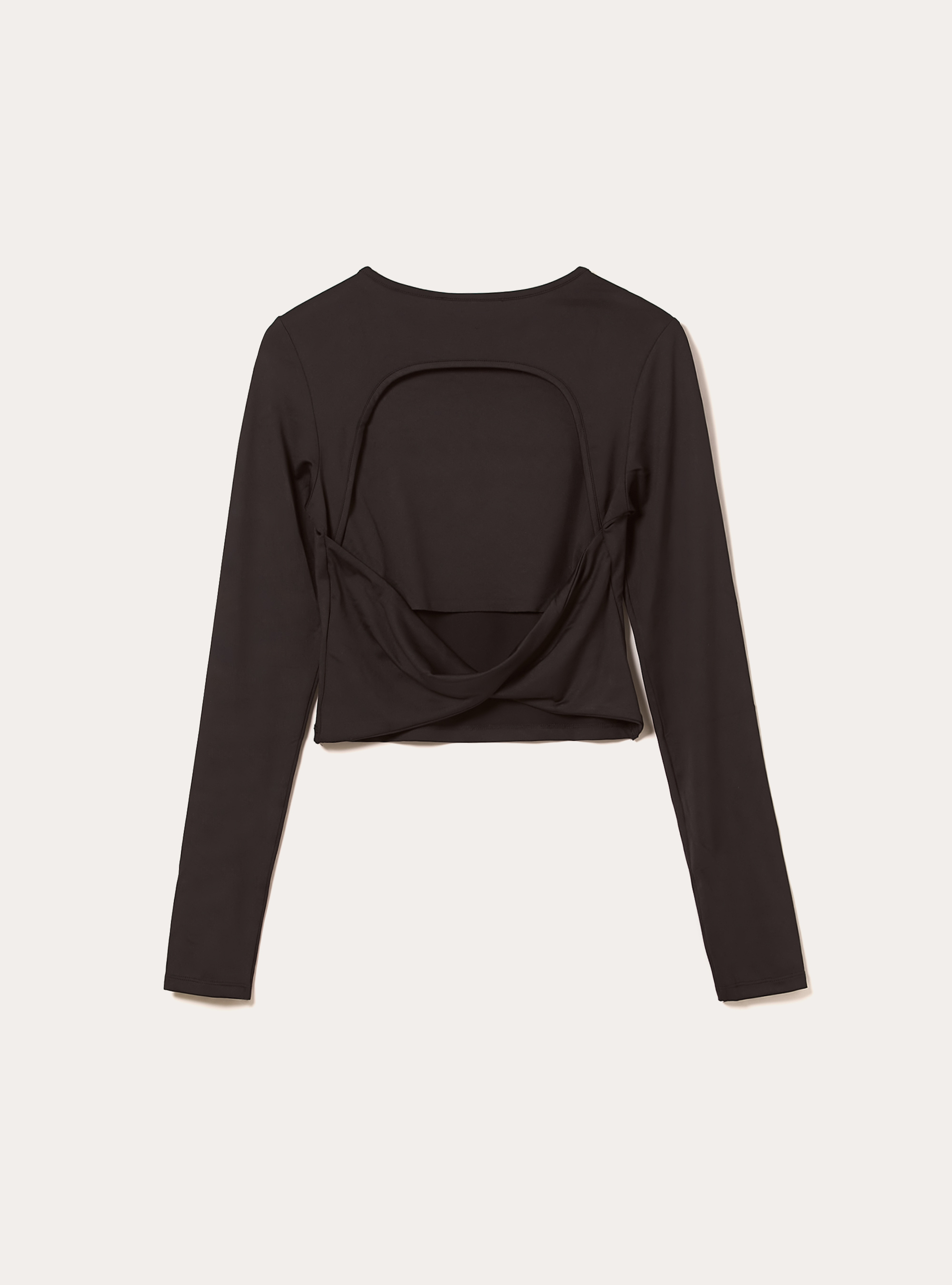 Maglia cropped con schiena scoperta, BK1 BLACK