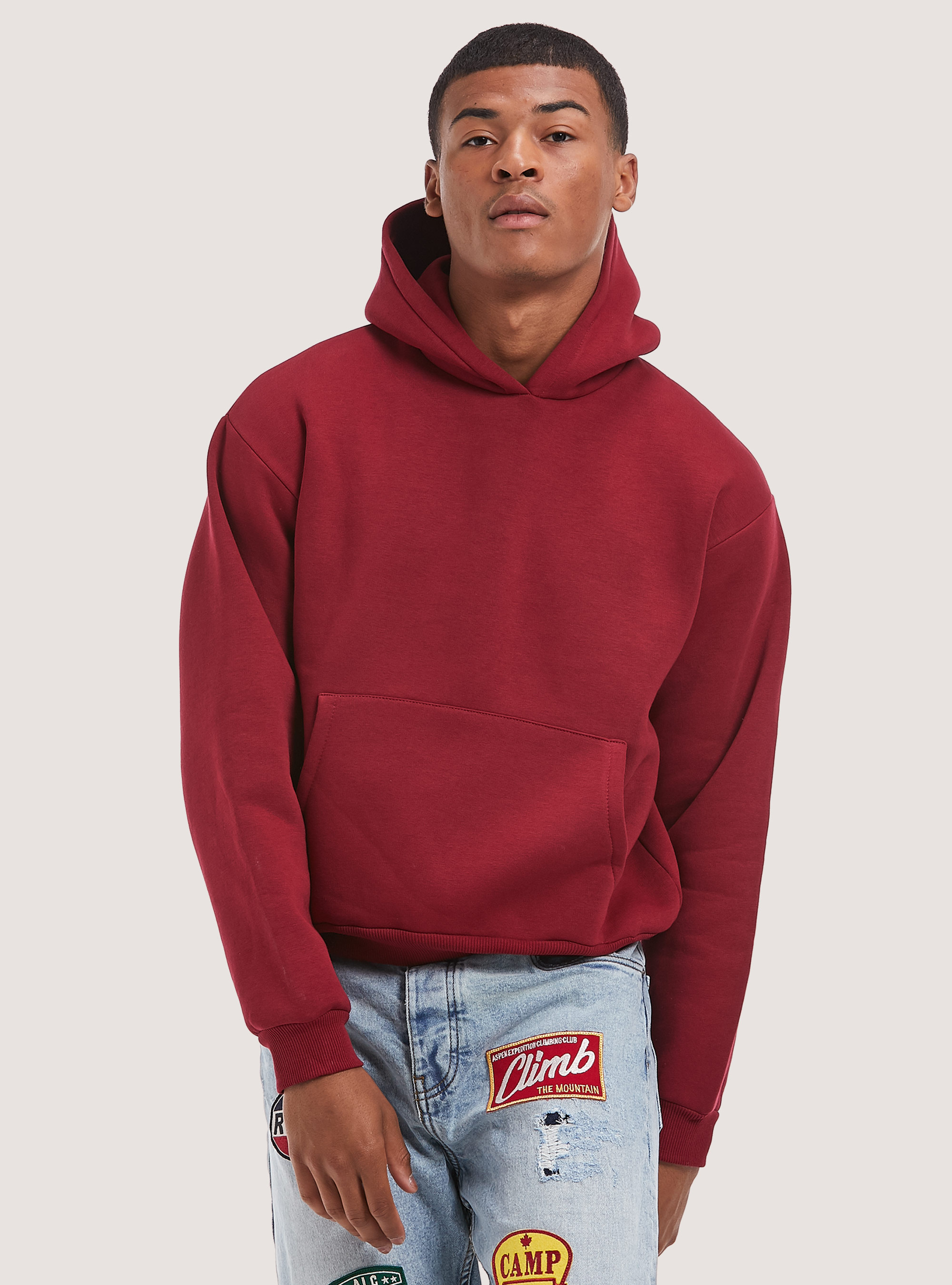 Bershka BOXY FIT Hoodie Red | ubicaciondepersonas.cdmx.gob.mx