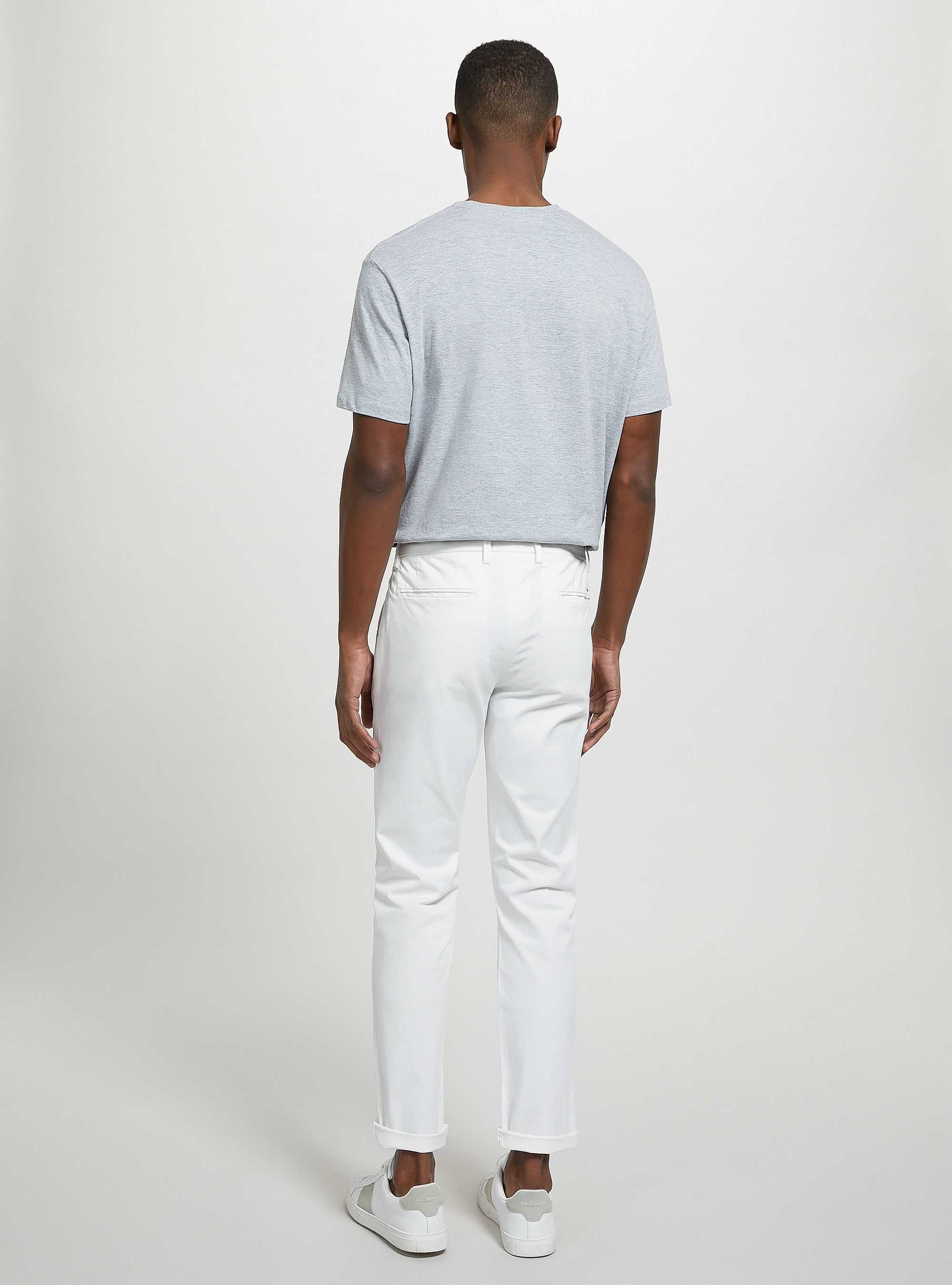 Pantalones chinos de sarga de algodón elástico, WH2 WHITE