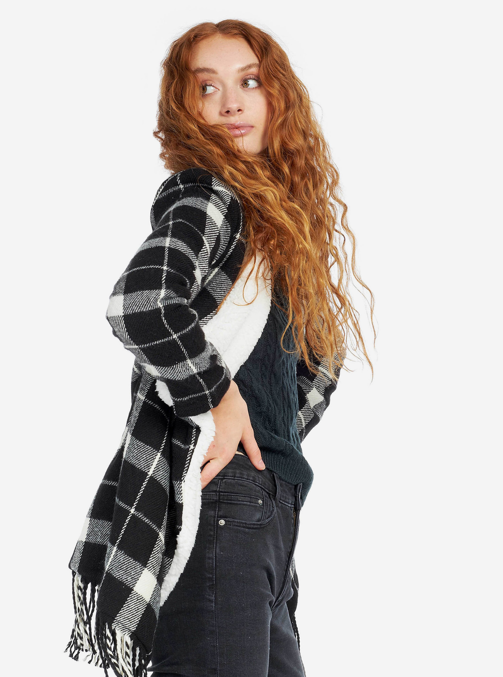 JACKET WITH FRINGES, BLACK