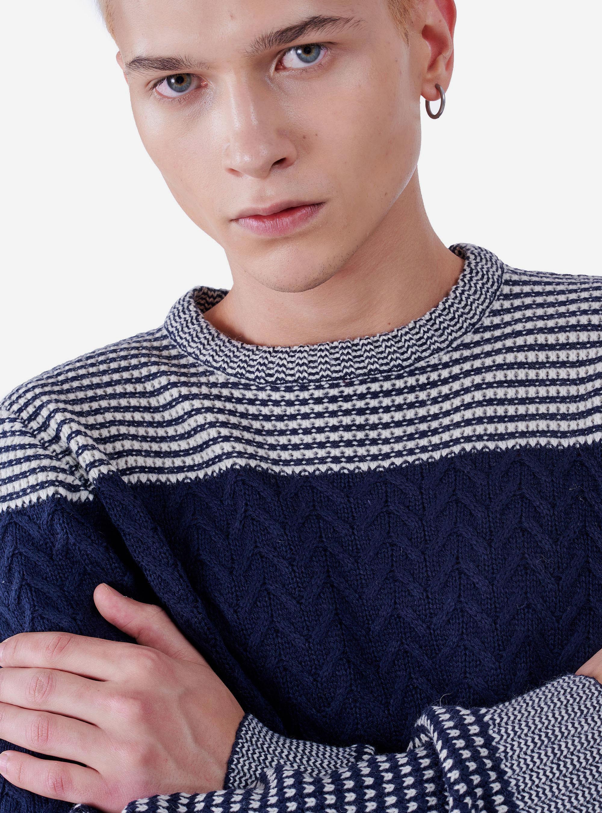 Pull color block, C210 BLUE NAVY