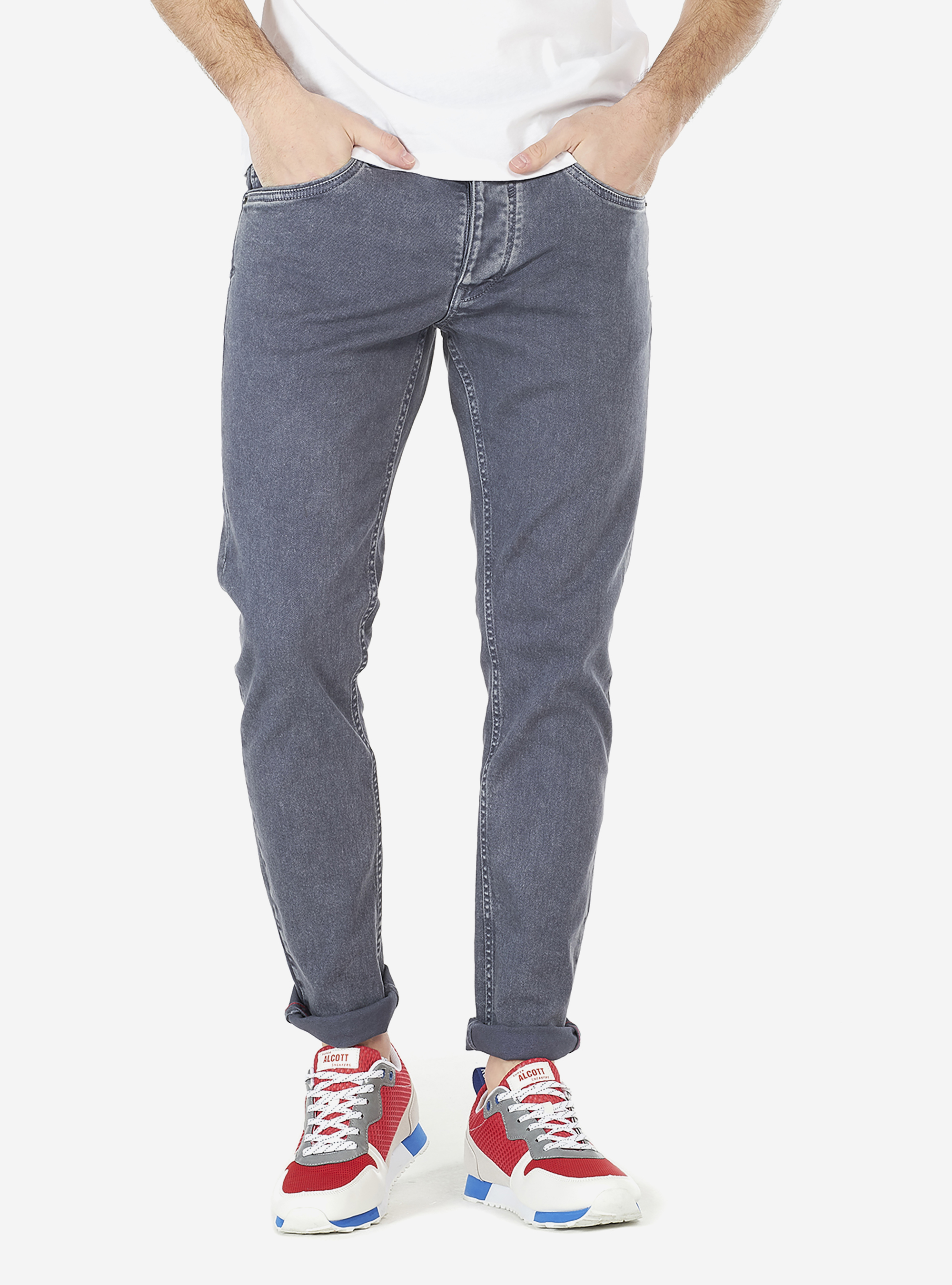 Pantalons twill stretch, C204 BLU NAVY