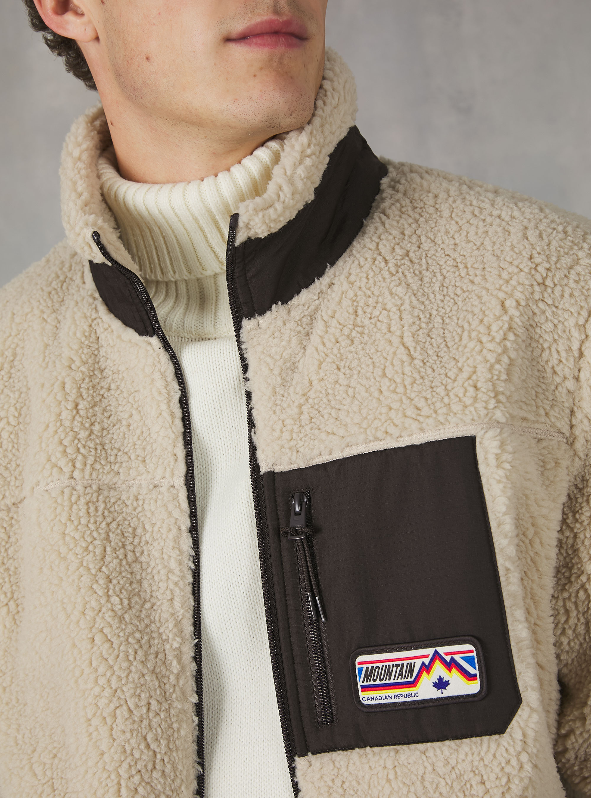 Veste Teddy avec doublure polaire, BG2 BEIGE MEDIUM