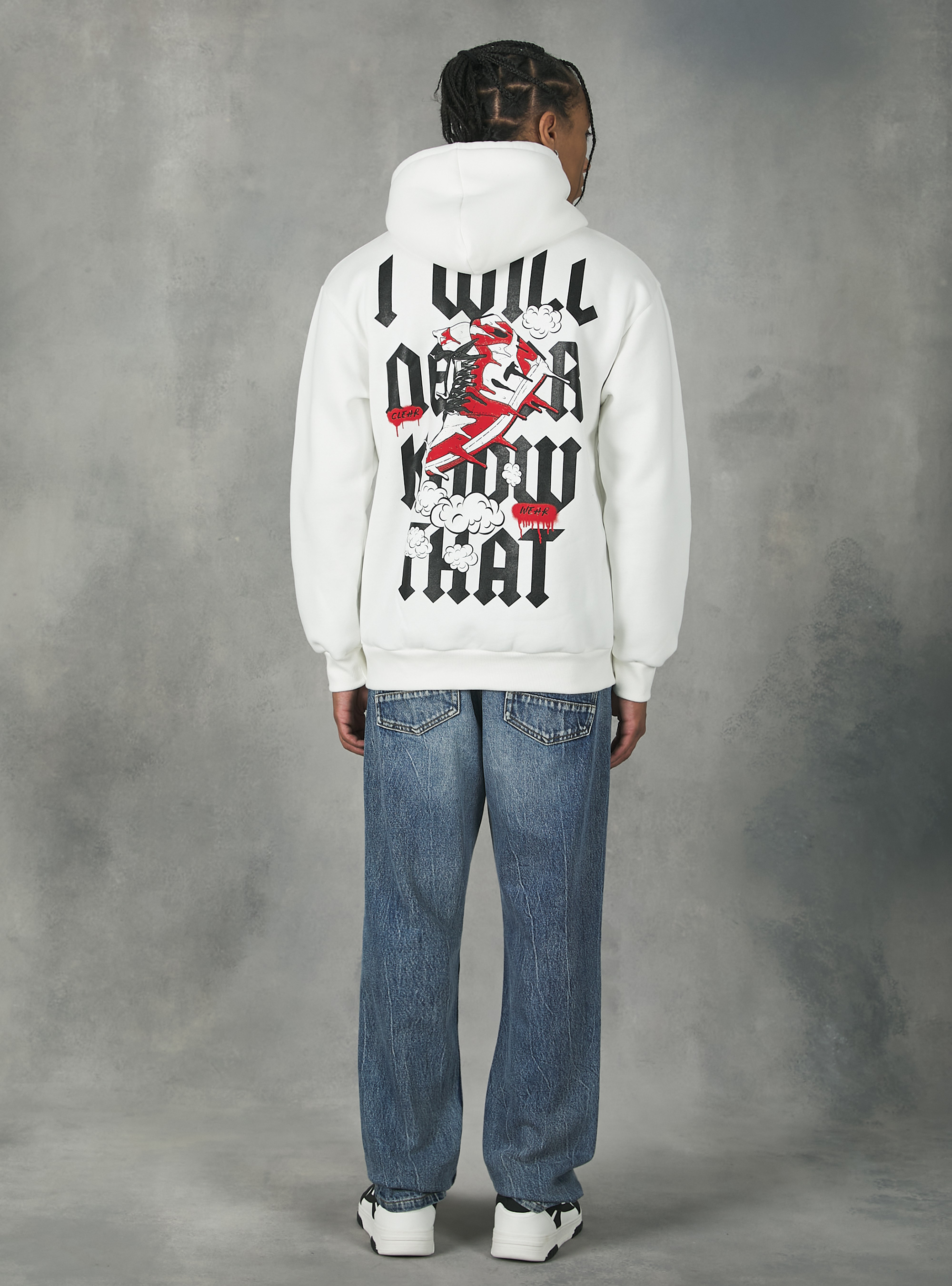 Hoodie with print, CR3 CREAM LIGHT