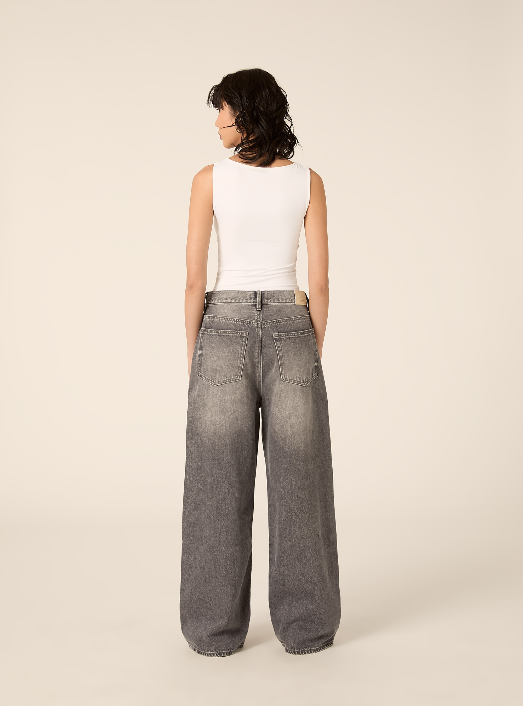Jeans wide leg, D00G GREY