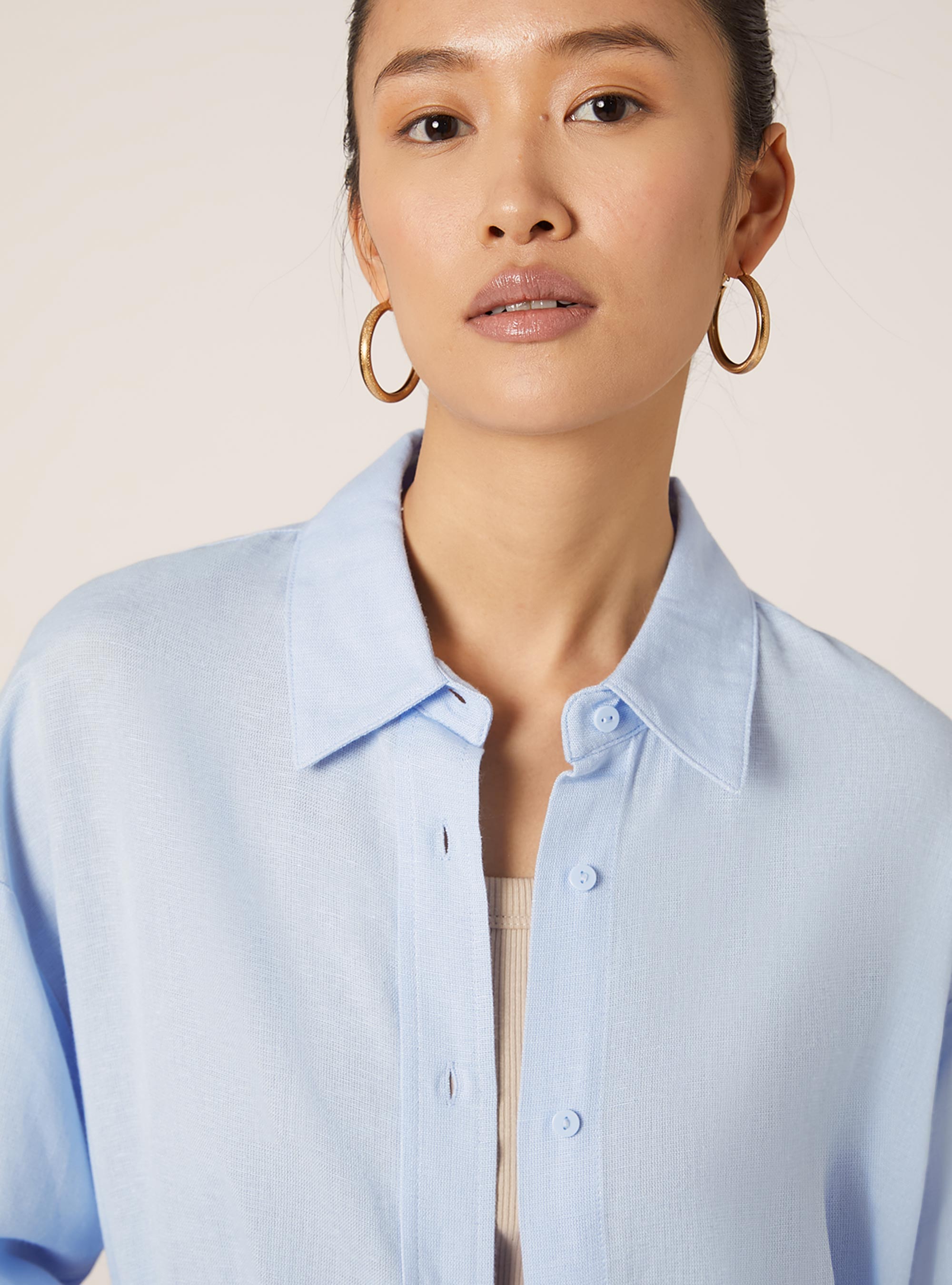 Comfort fit linen shirt, AZ3 AZURE LIGHT