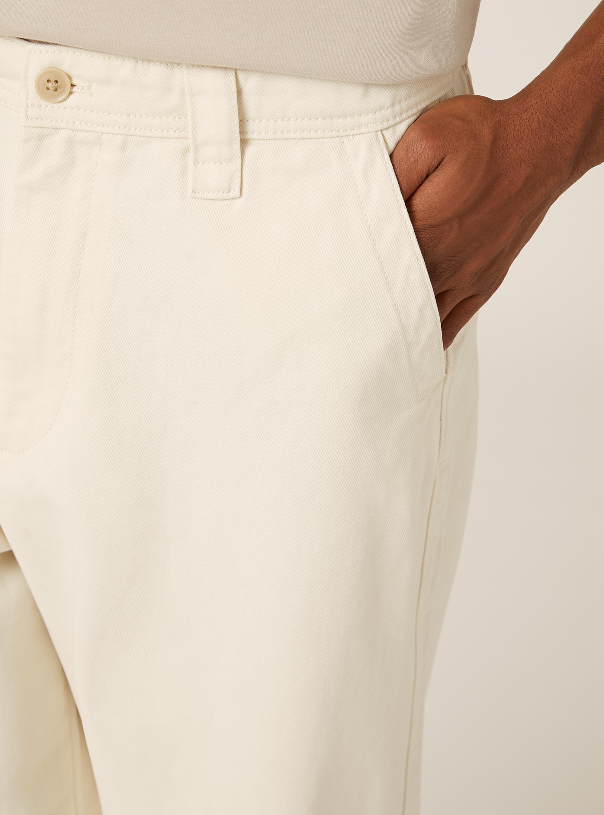 Chino in twill, WH1 OFF WHITE
