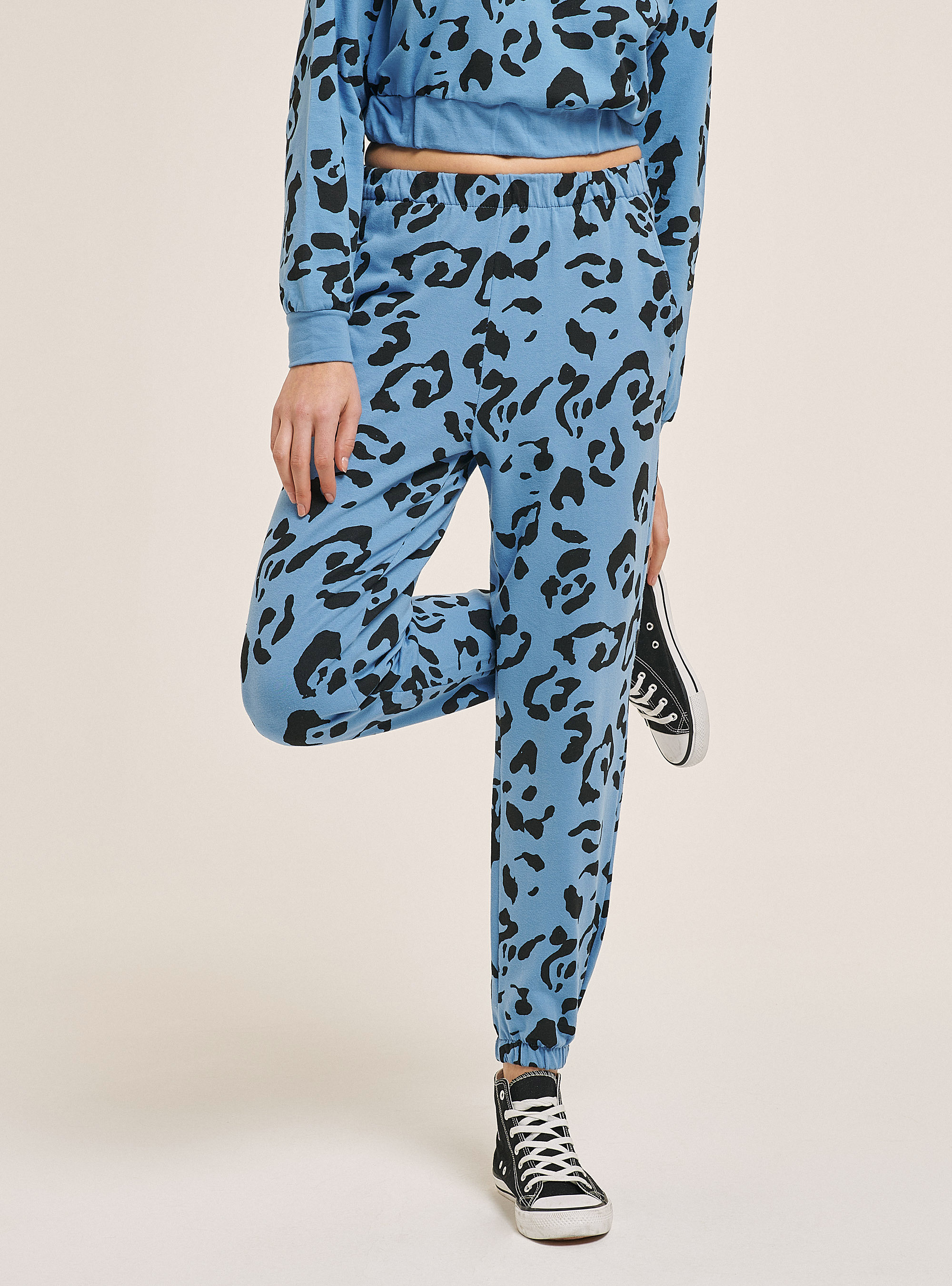 Animal print jogger trousers, LEOPARD