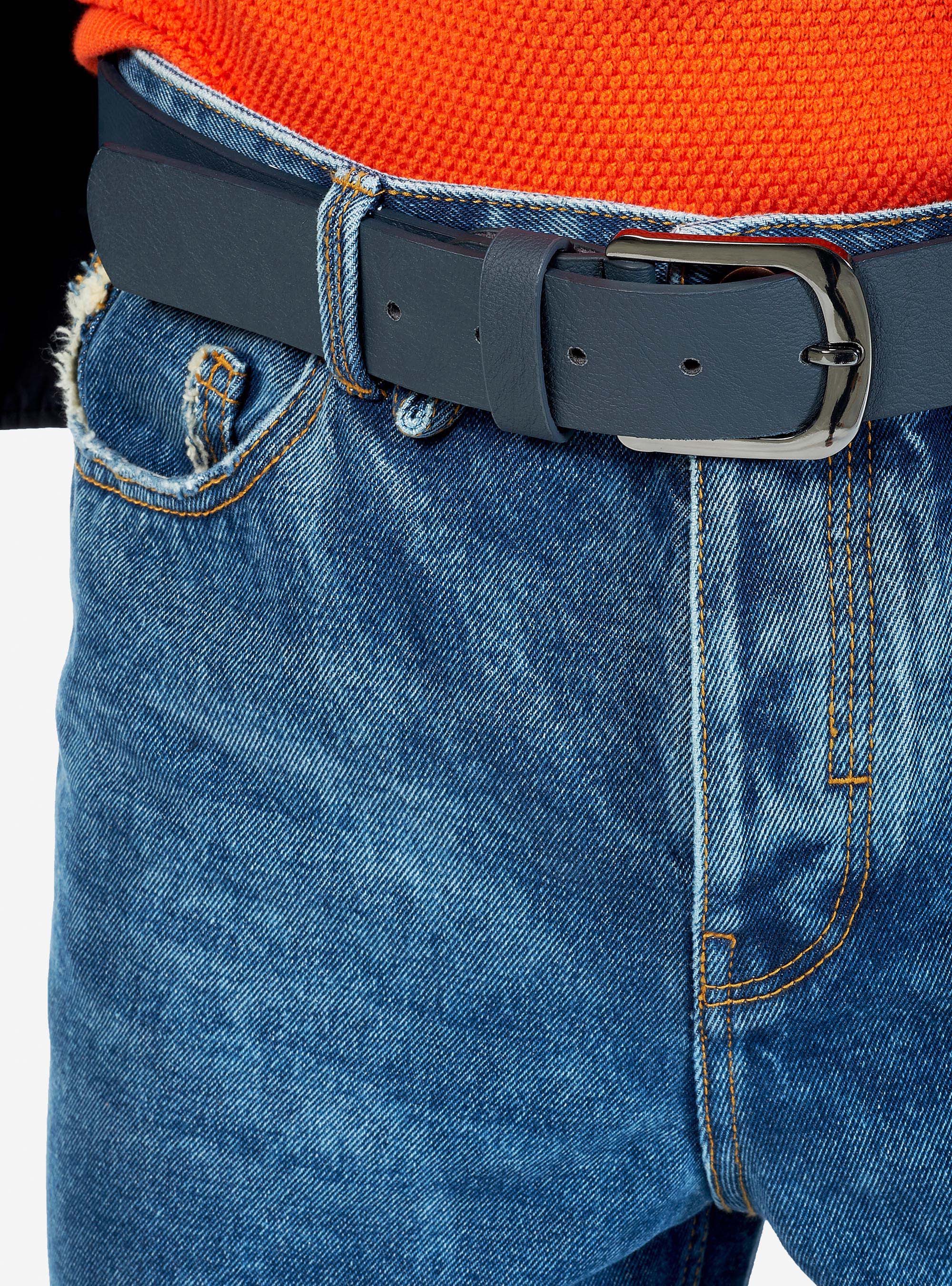 Ceinture tress&eacute;e, C218 BLUE NAVY