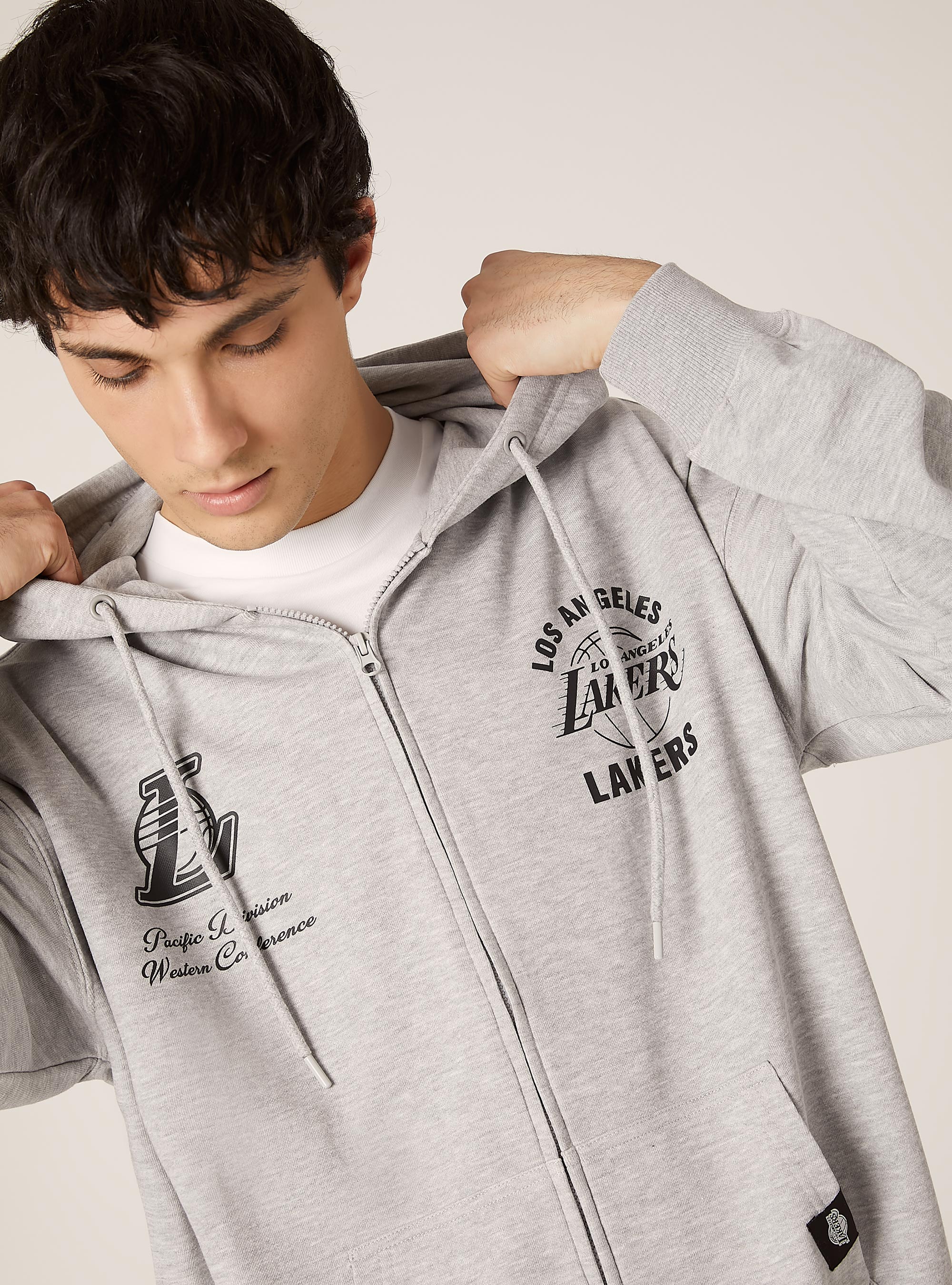 NBA zipper and hoodie / Alcott, MGY3 GREY MEL LIGHT