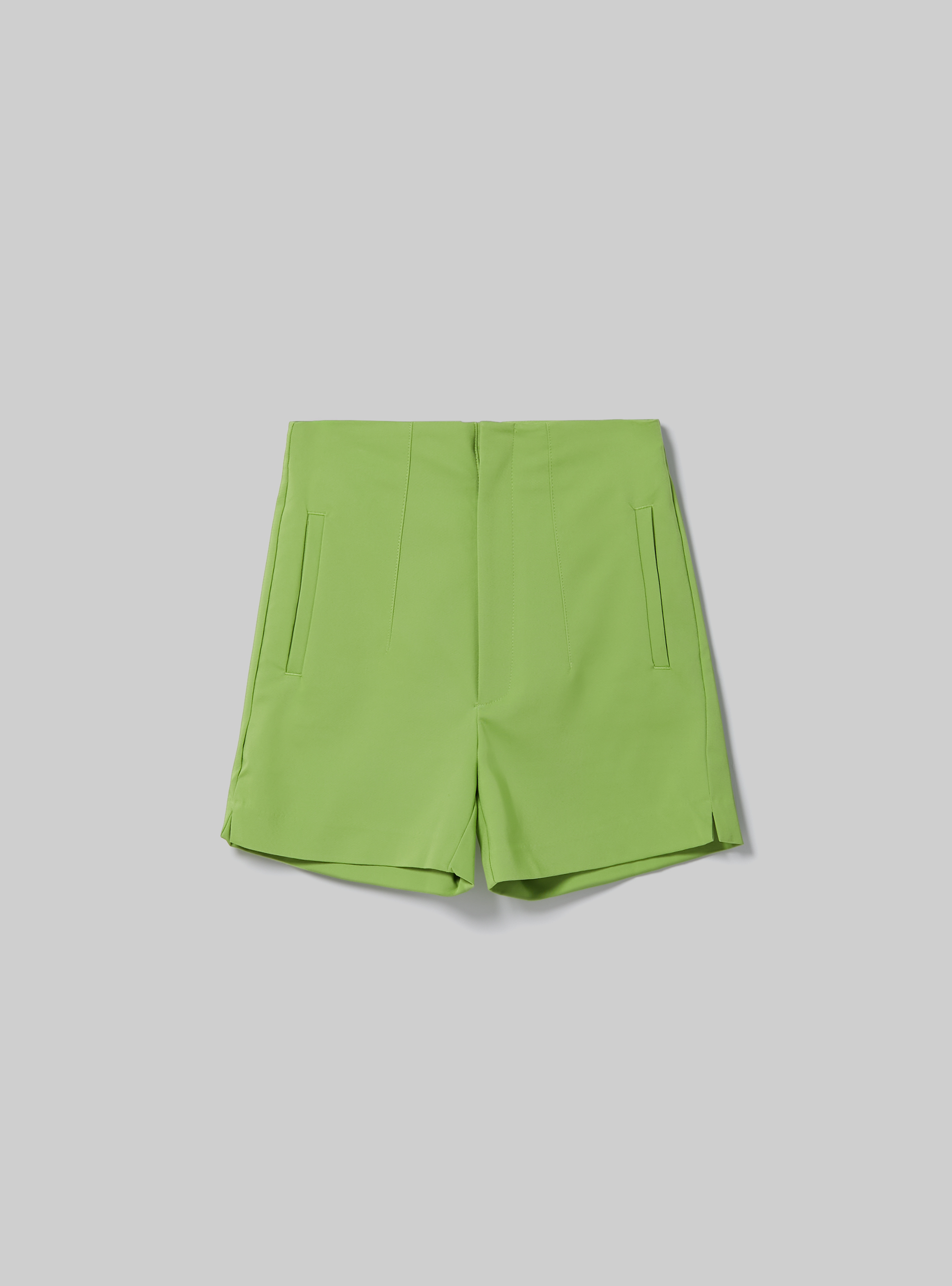 Shorts with double pleats, GN3 GREEN LIGHT