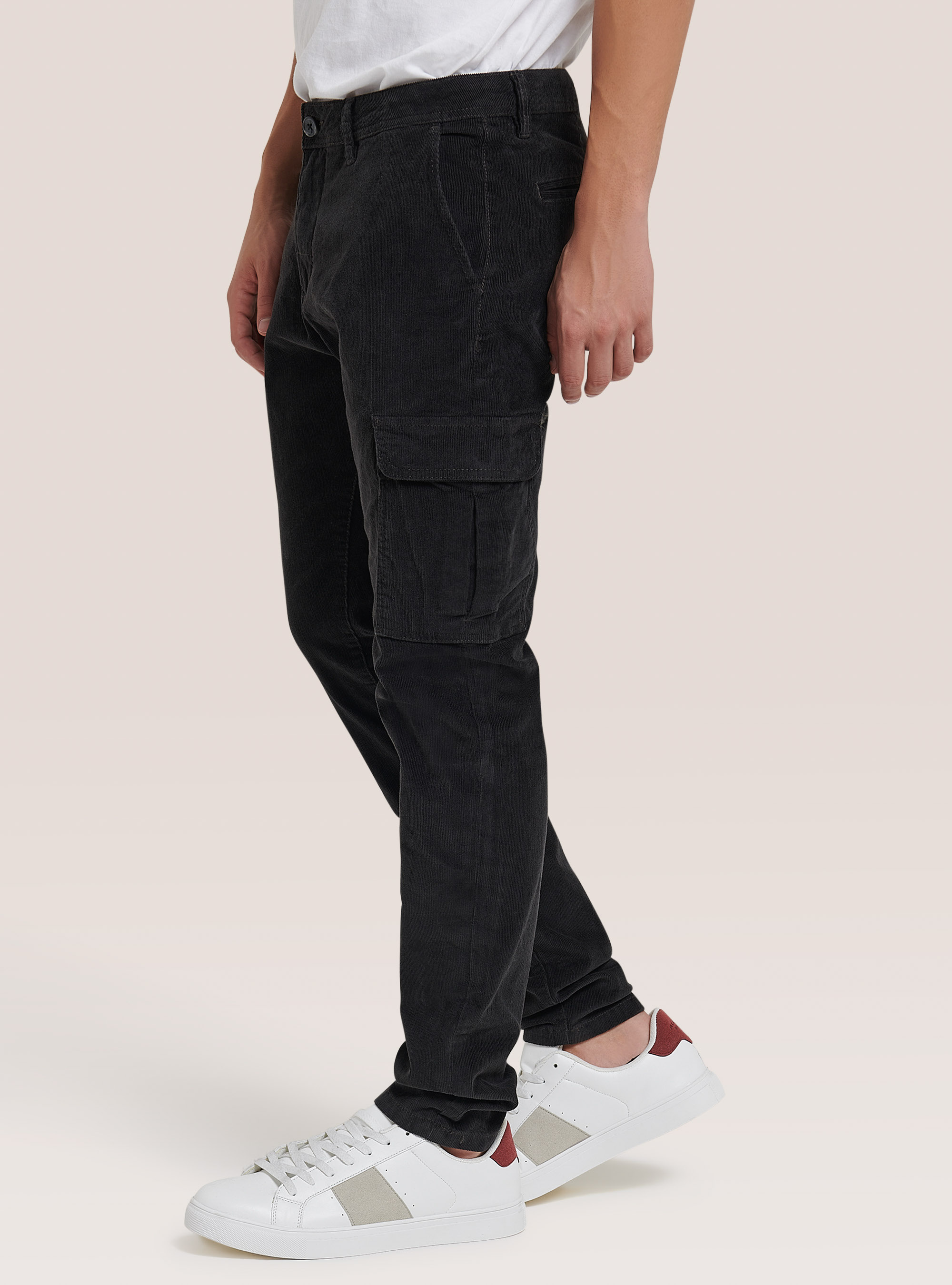 CORDUROYS CARGO CHINO PANTS, GREY