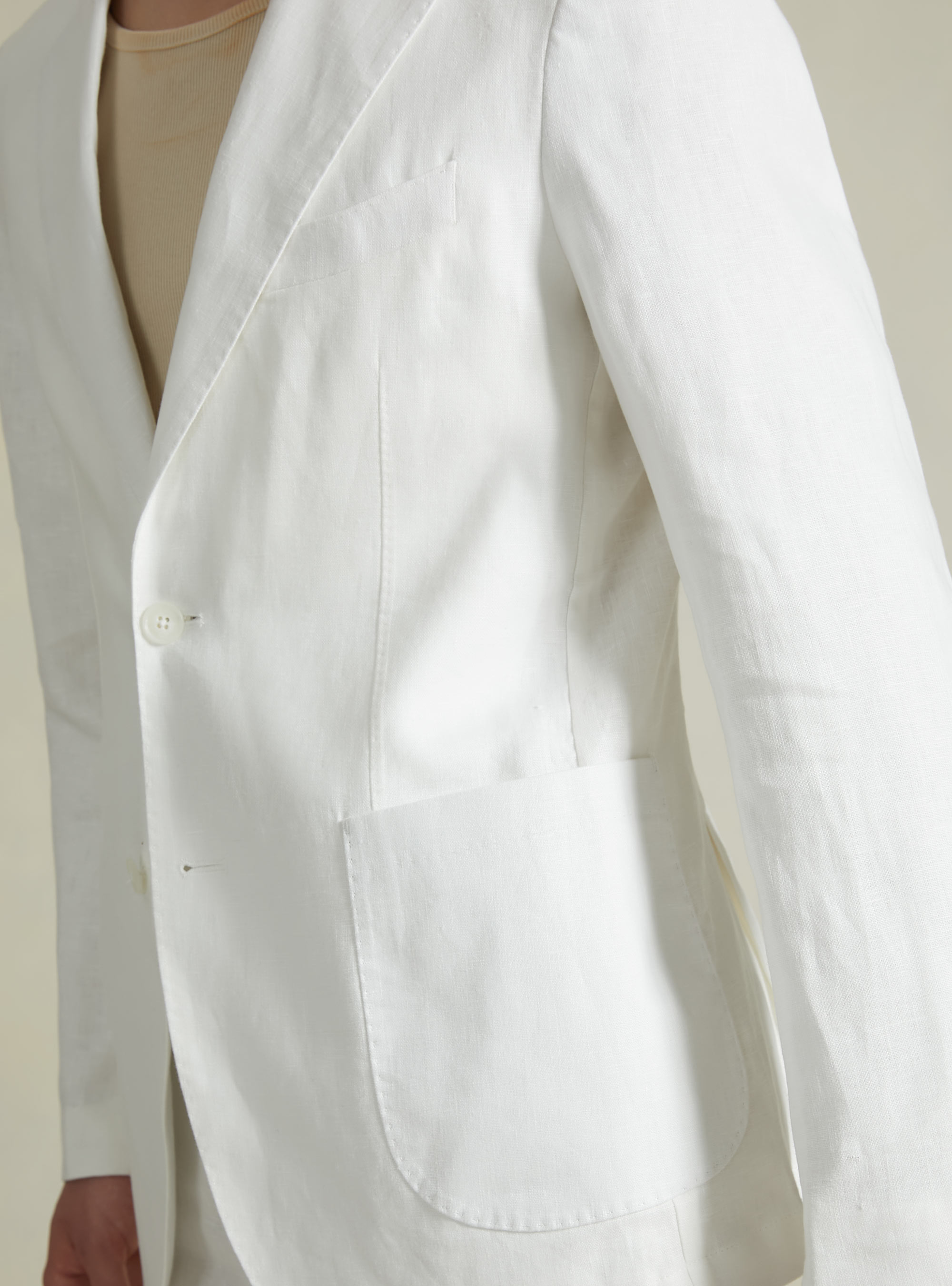 Pure Linen Jacket, WH1 OFF WHITE