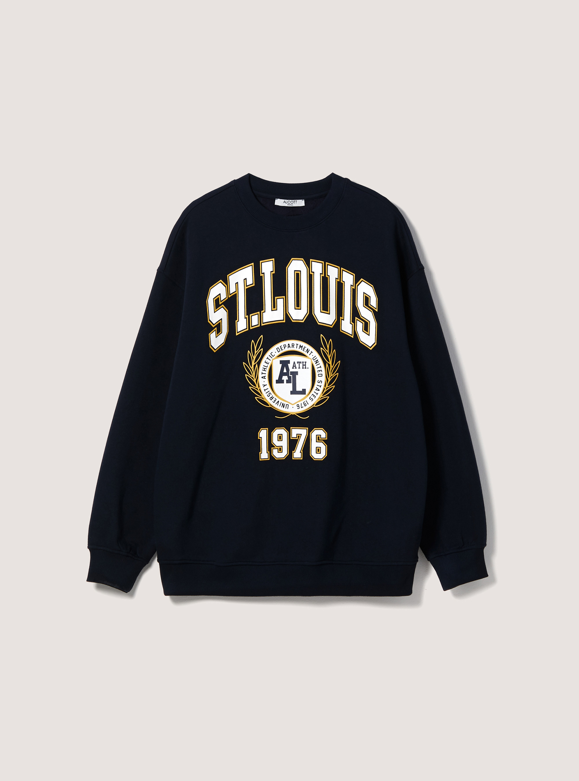 Sudadera con estampado universitario oversize, NA1 NAVY DARK