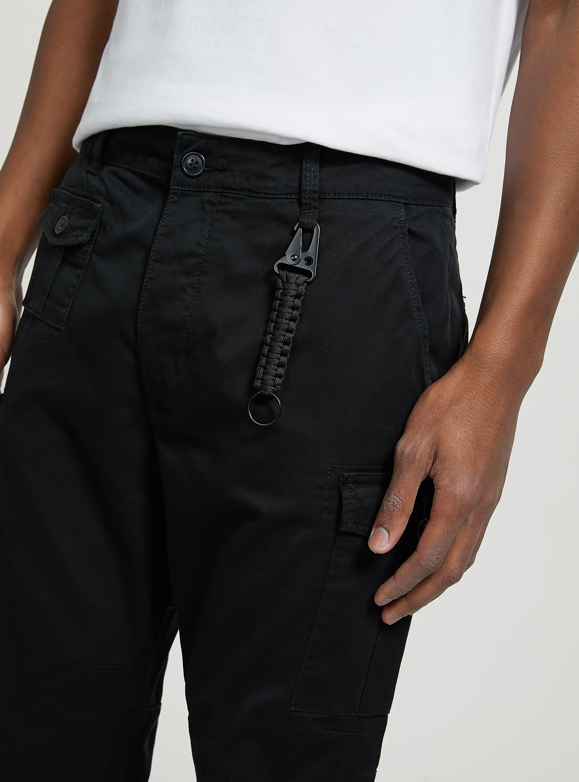 Cargohose aus Twill, BK1 BLACK