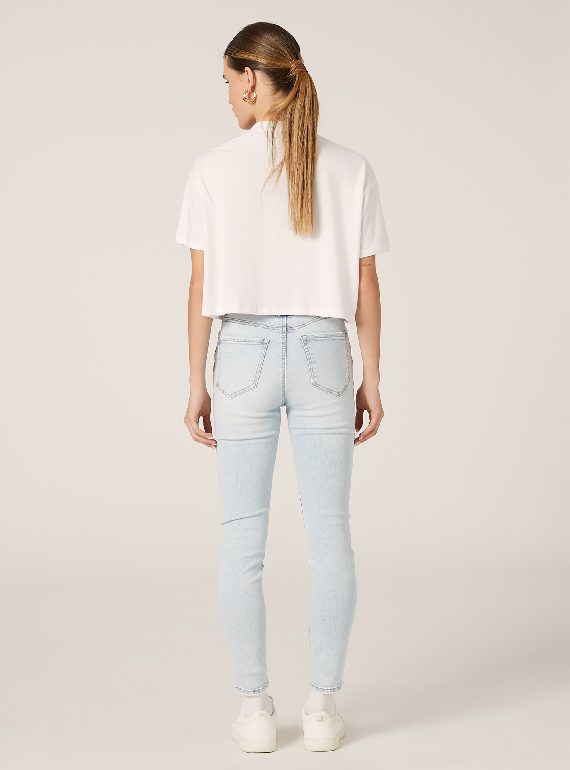 Vaqueros pitillo de cintura muy alta, D007 LIGHT AZURE