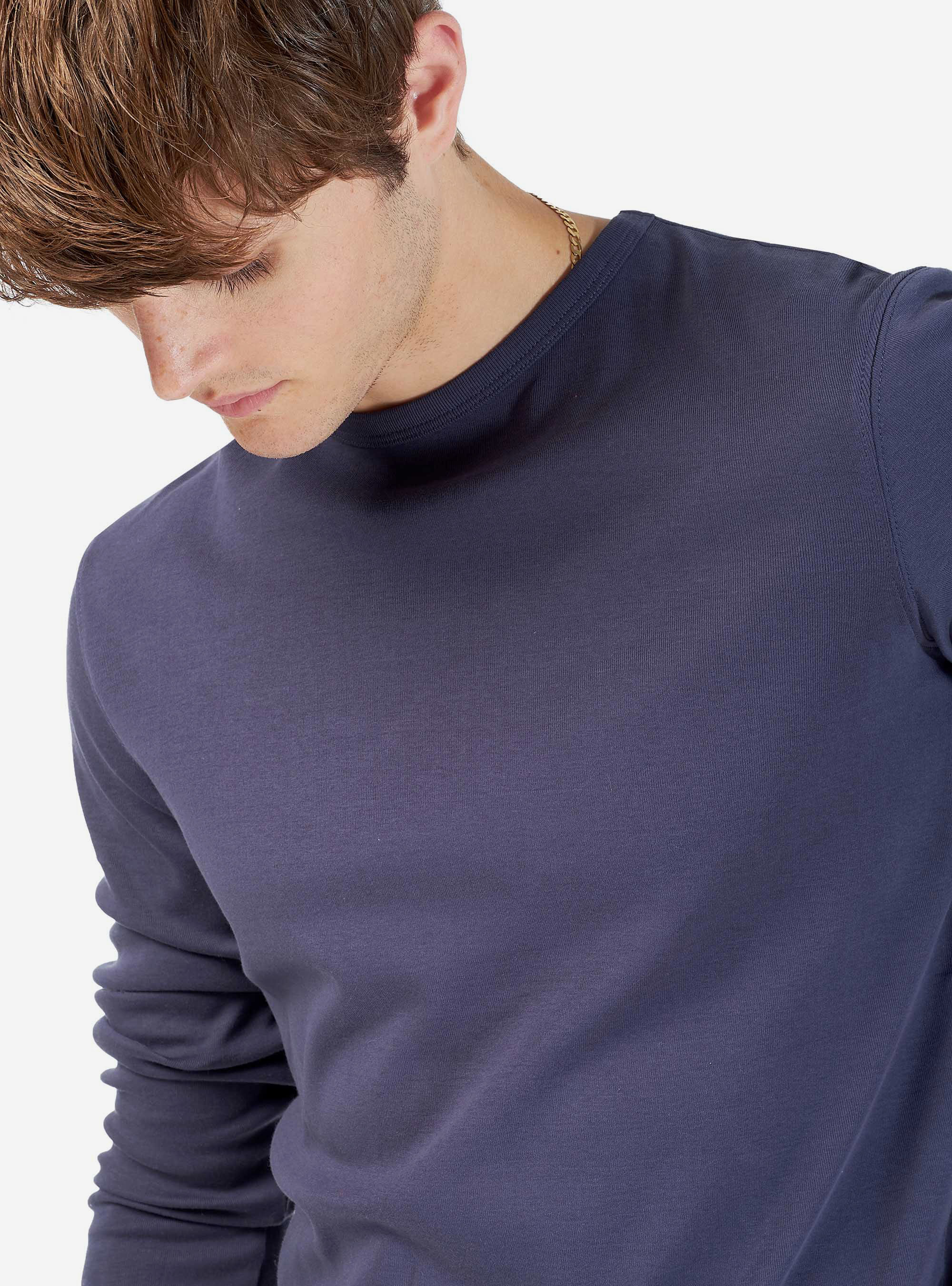 BASIC T-SHIRT LONG SLEEVE, BLUE