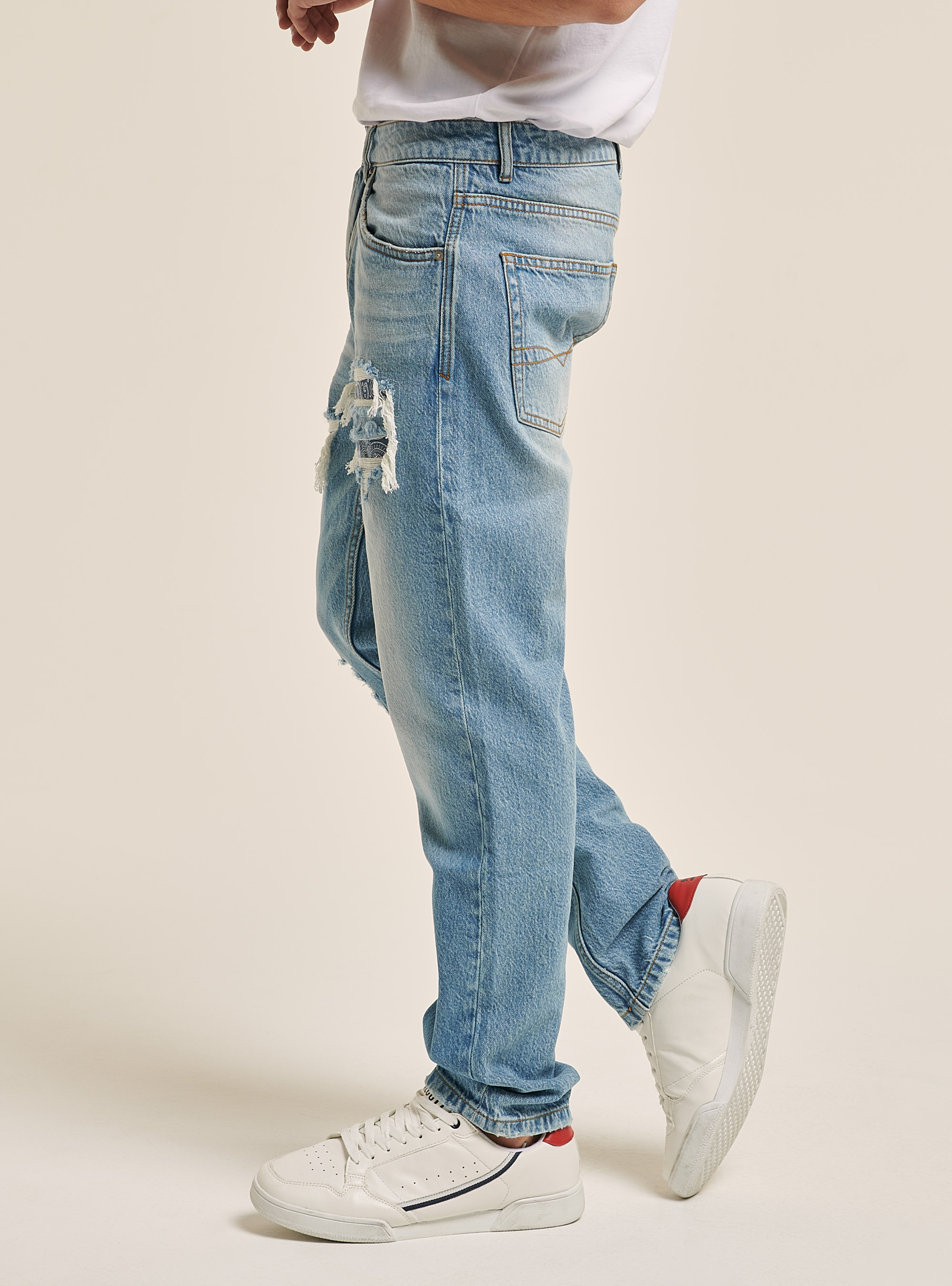 Vaqueros Slim Fit de algod&oacute;n, AZUL