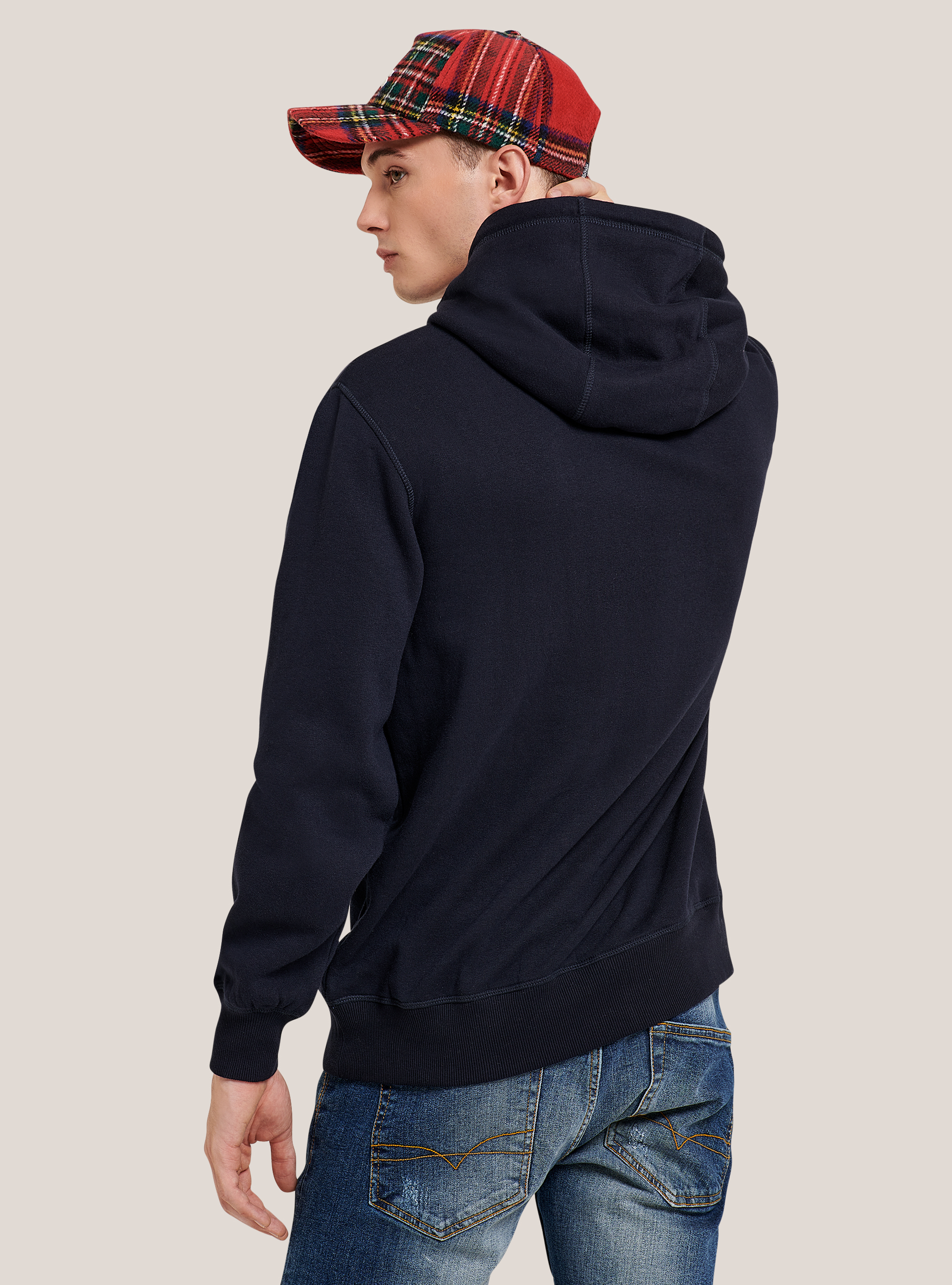 Hoodie with kangaroo pocket, BLUE NAVY