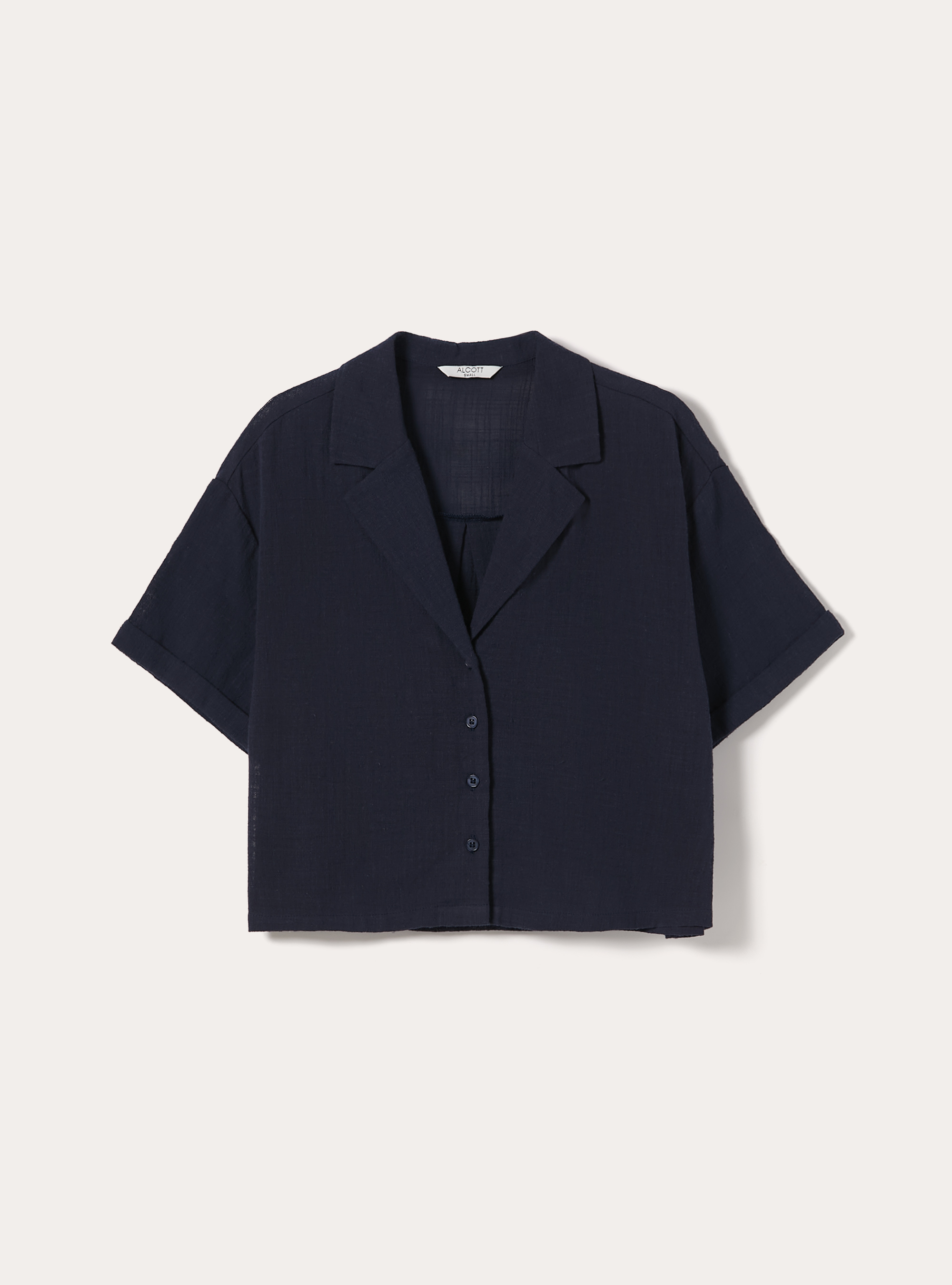 Camicia maniche corte crop, NA2 NAVY MEDIUM