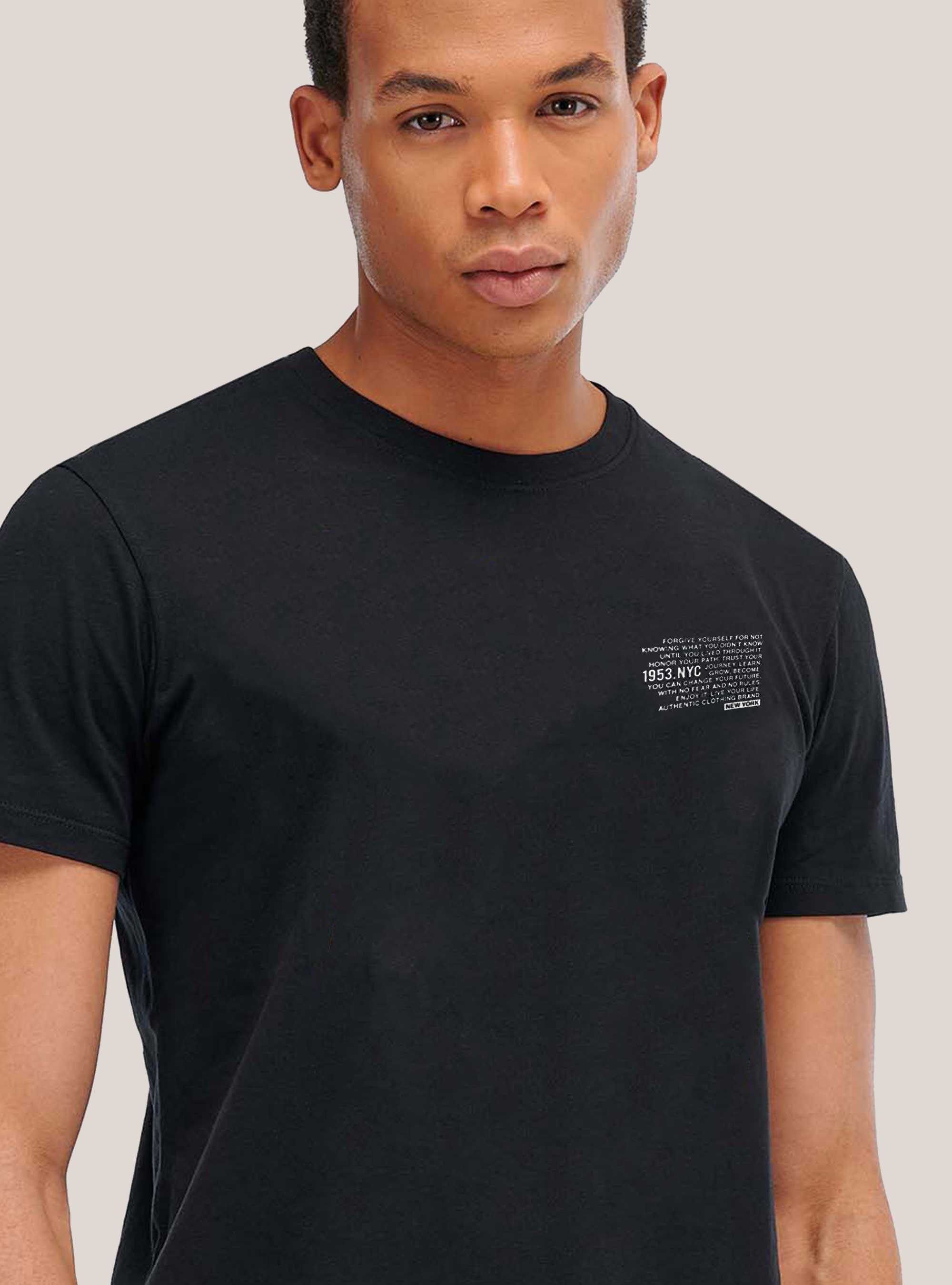 T-shirt with lettering detail, BLACK