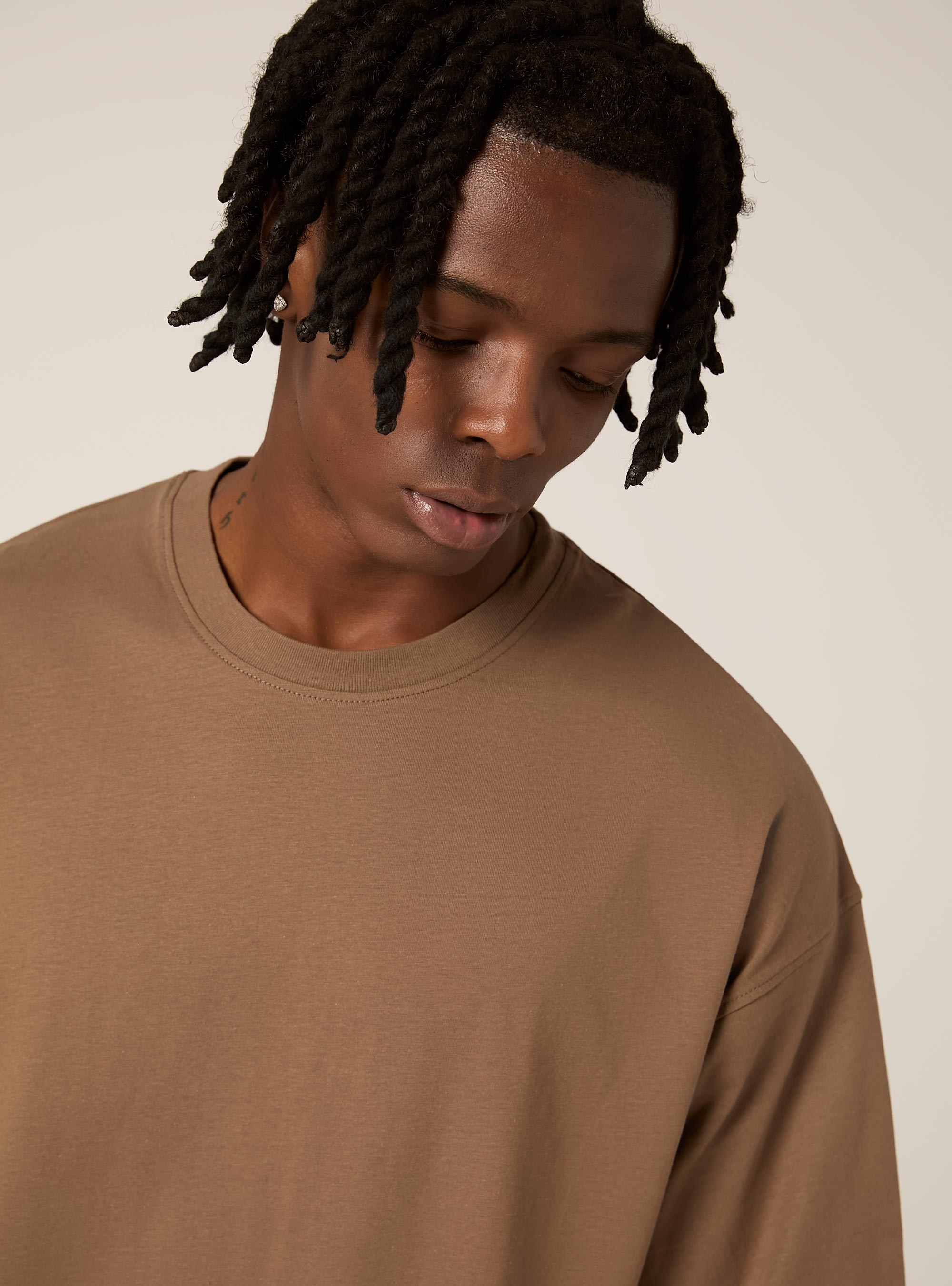 Tee-shirt &agrave; la coupe large, BR2 BROWN MEDIUM