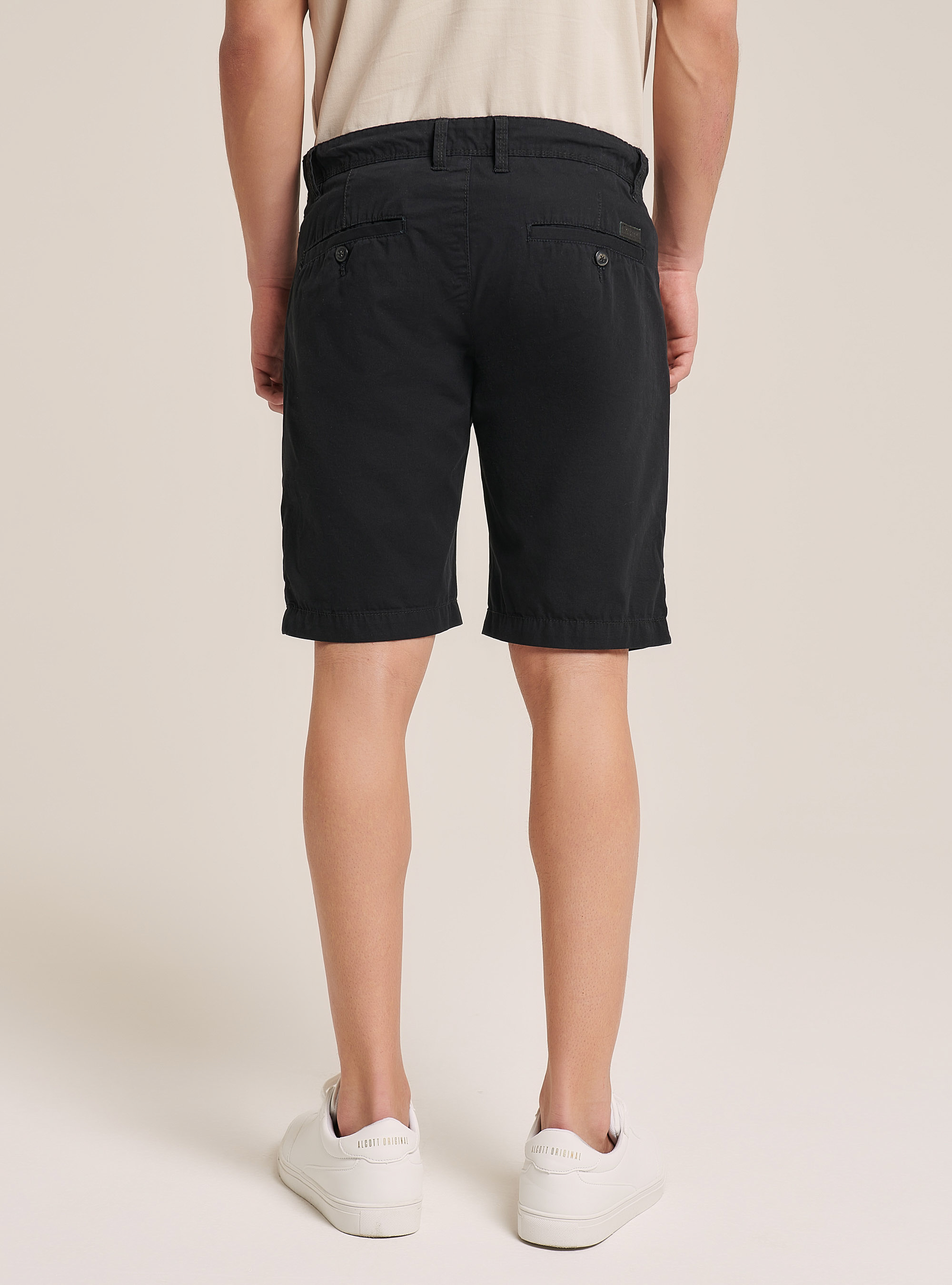 Bermudashorts aus Segeltuchstoff, C101 BLACK
