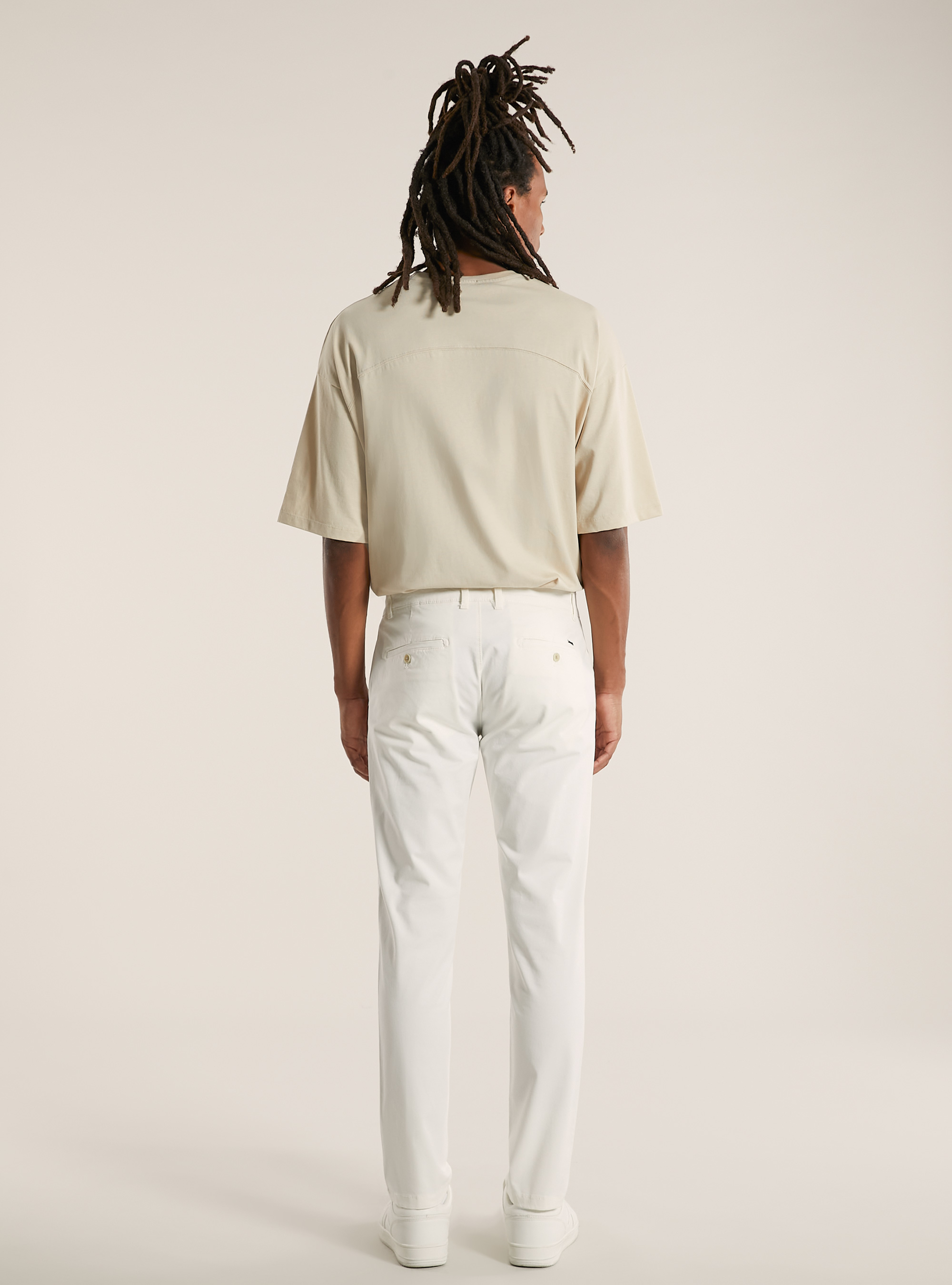 Skinny fit stretch twill chinos, WH1 OFF WHITE