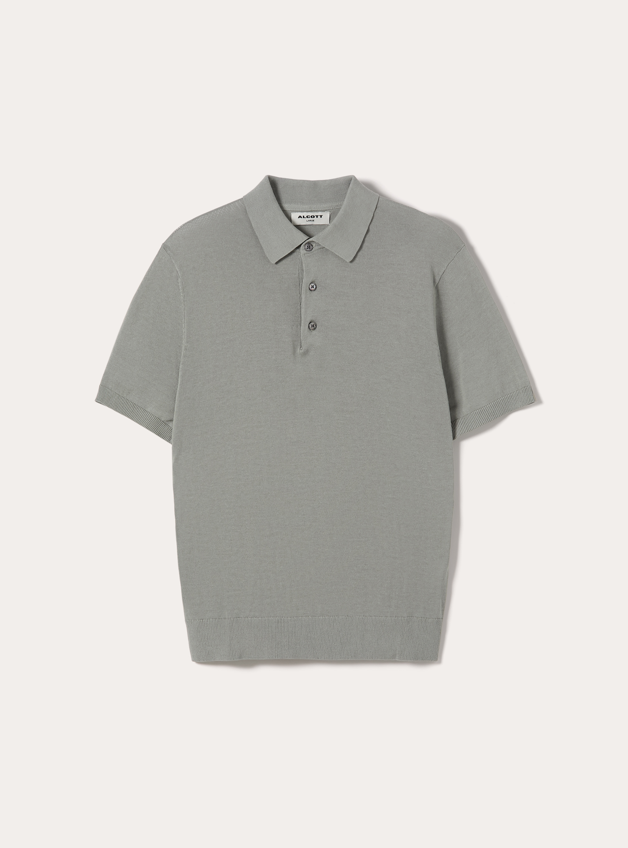 Extrafine cotton knit polo shirt, SG3 SAGE LIGHT