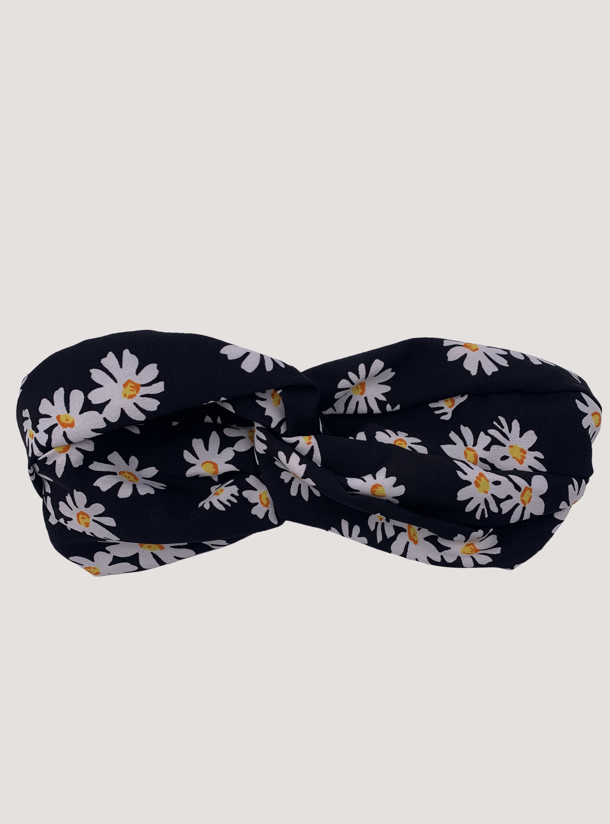 Fascia per capelli a fantasia, FLOWER BLACK