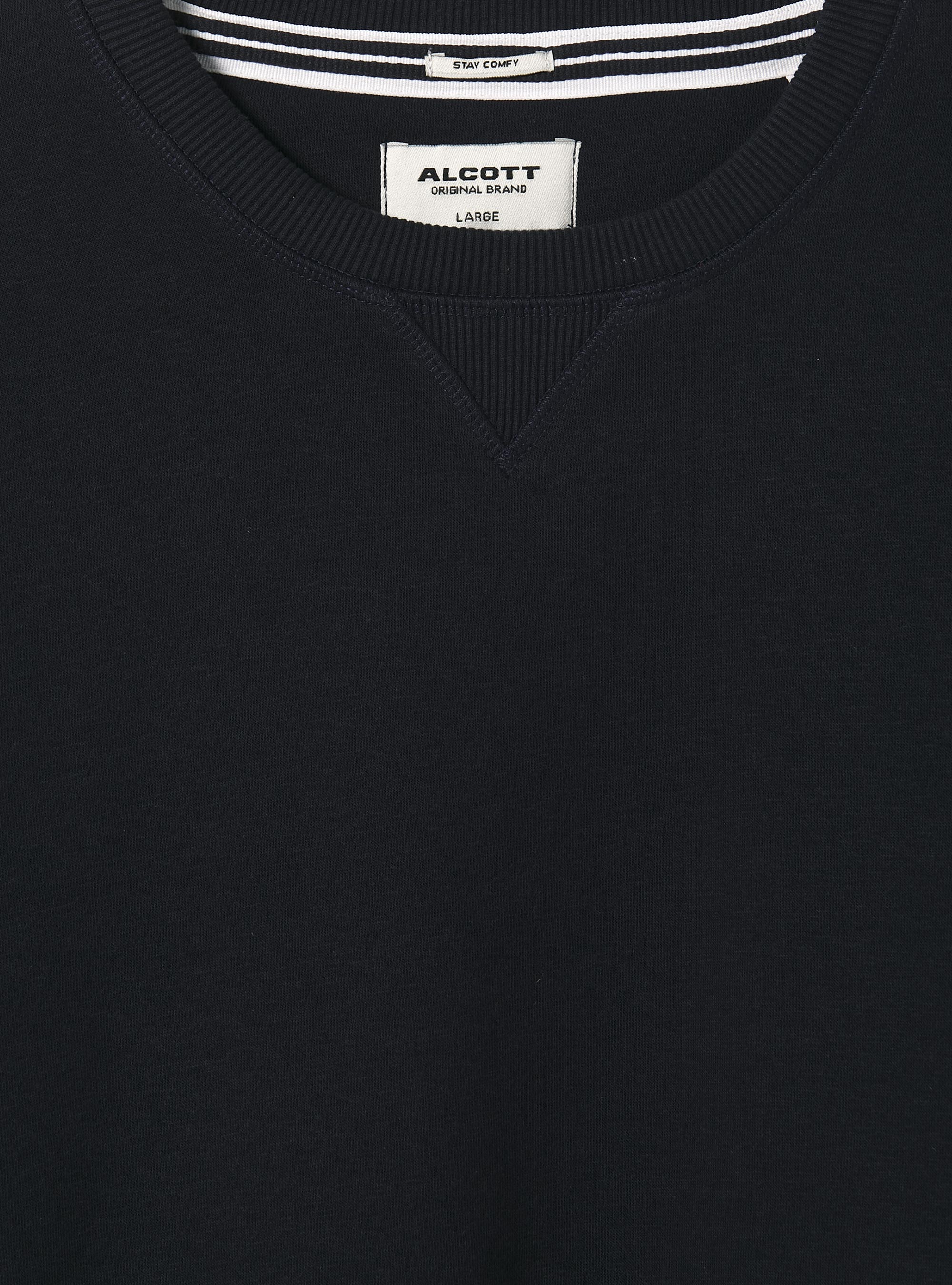 Sudadera de cuello redondo de color liso, NA1 NAVY DARK