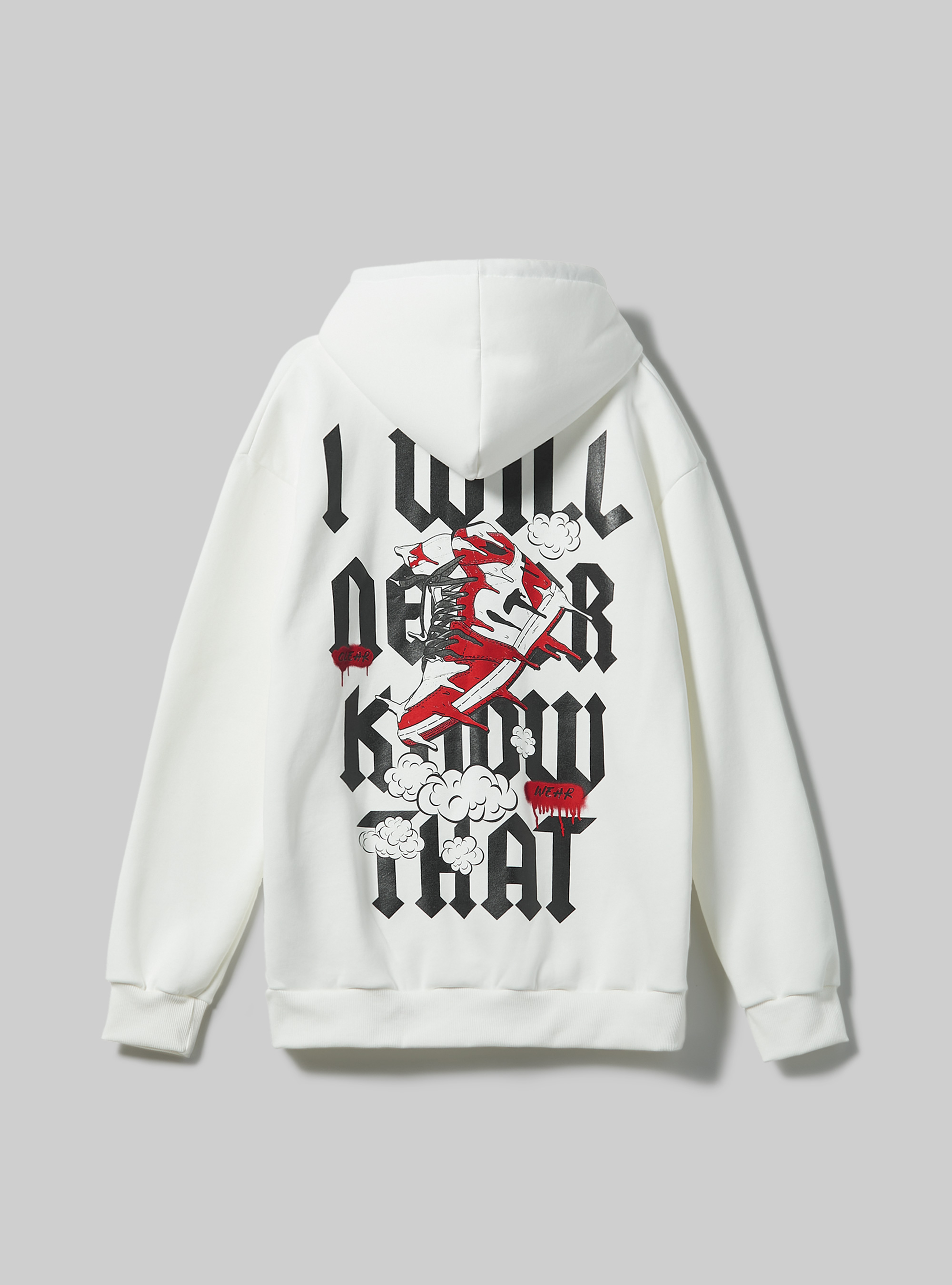 Hoodie with print, CR3 CREAM LIGHT