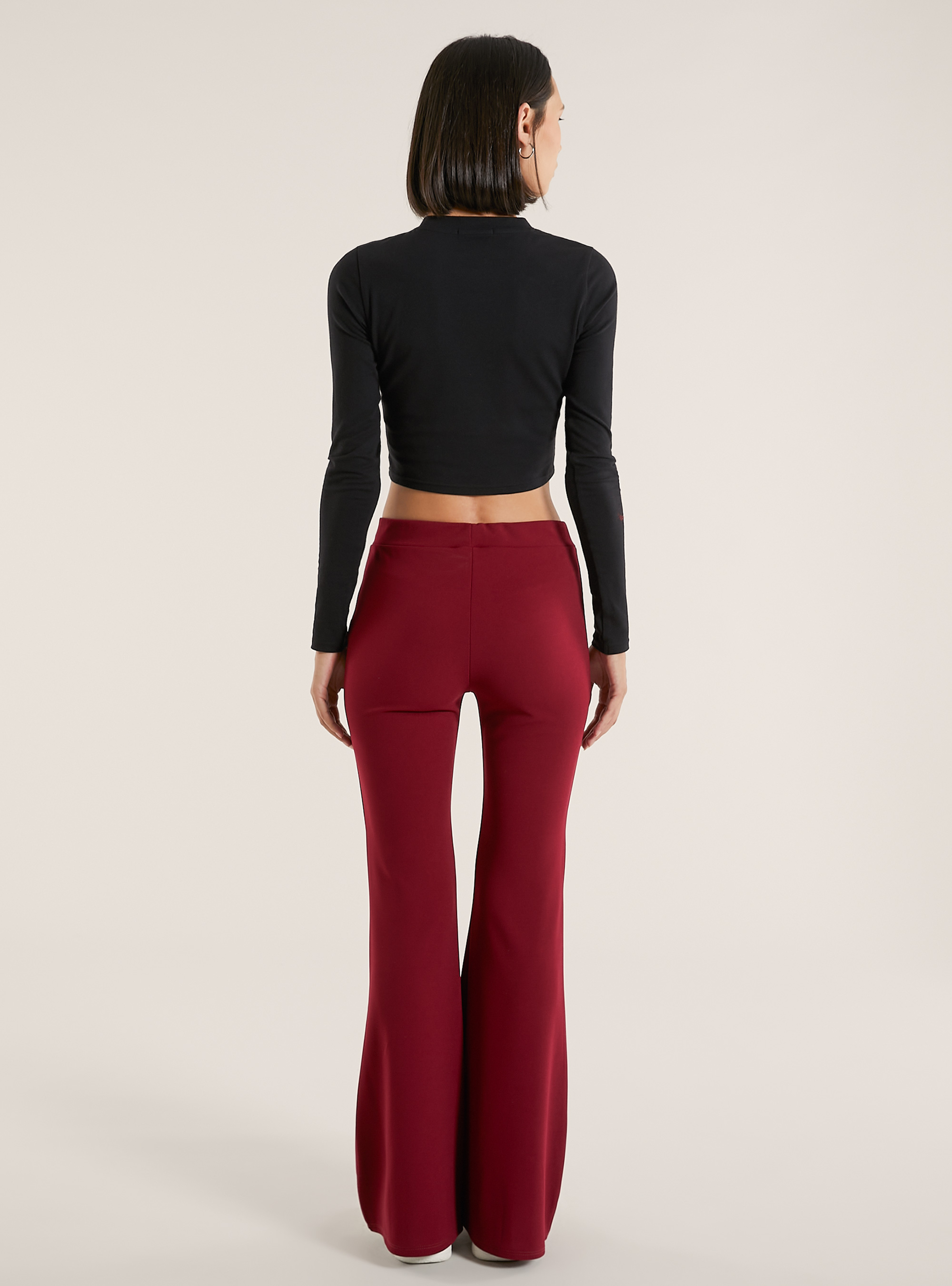 Pantaloni flare, BO1 BORDEAUX DARK