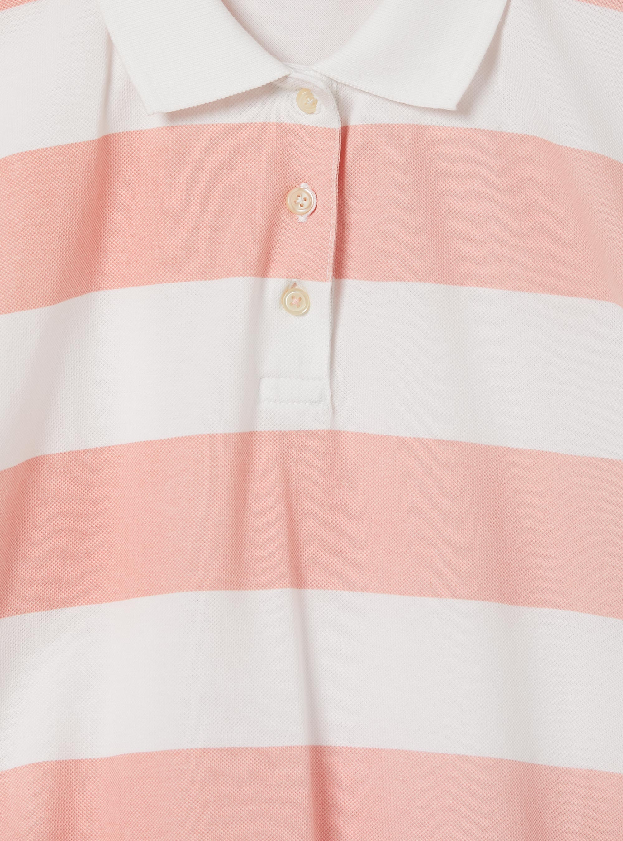 Polo crop fit con rayas, C4400 PINK