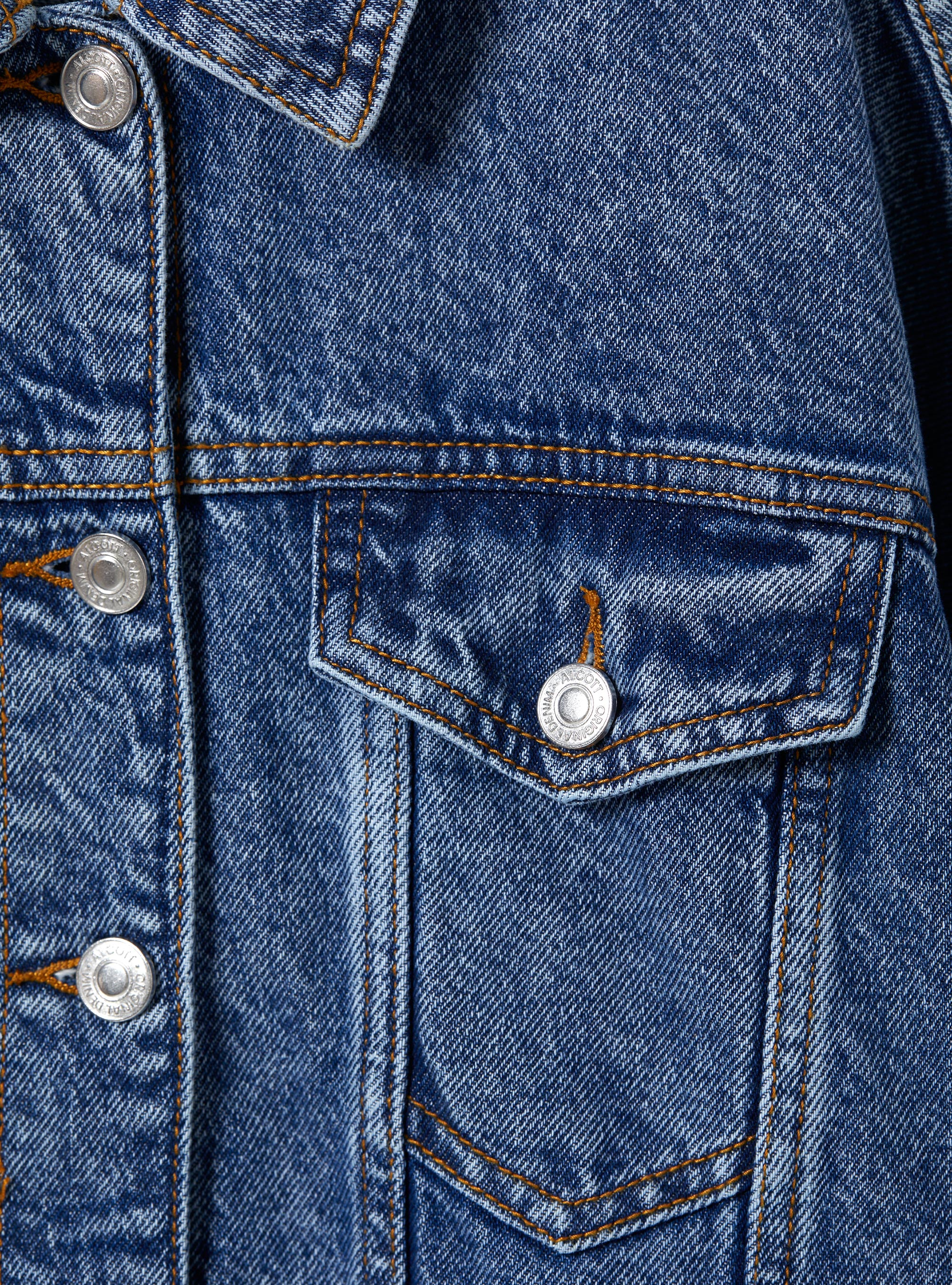 Denim jacket with elasticated waist, D003 MEDIUM BLUE